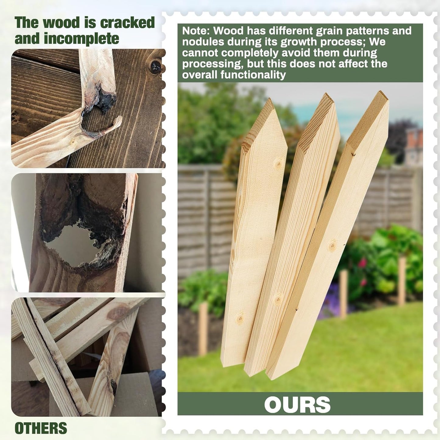 20 Pieces Wooden Garden Stakes 18 Inch Grade and Survey Stakes Wooden Garden and Sign Posts for Plant Support Silt Fence Yard Farm Survey Boundaries Baselines