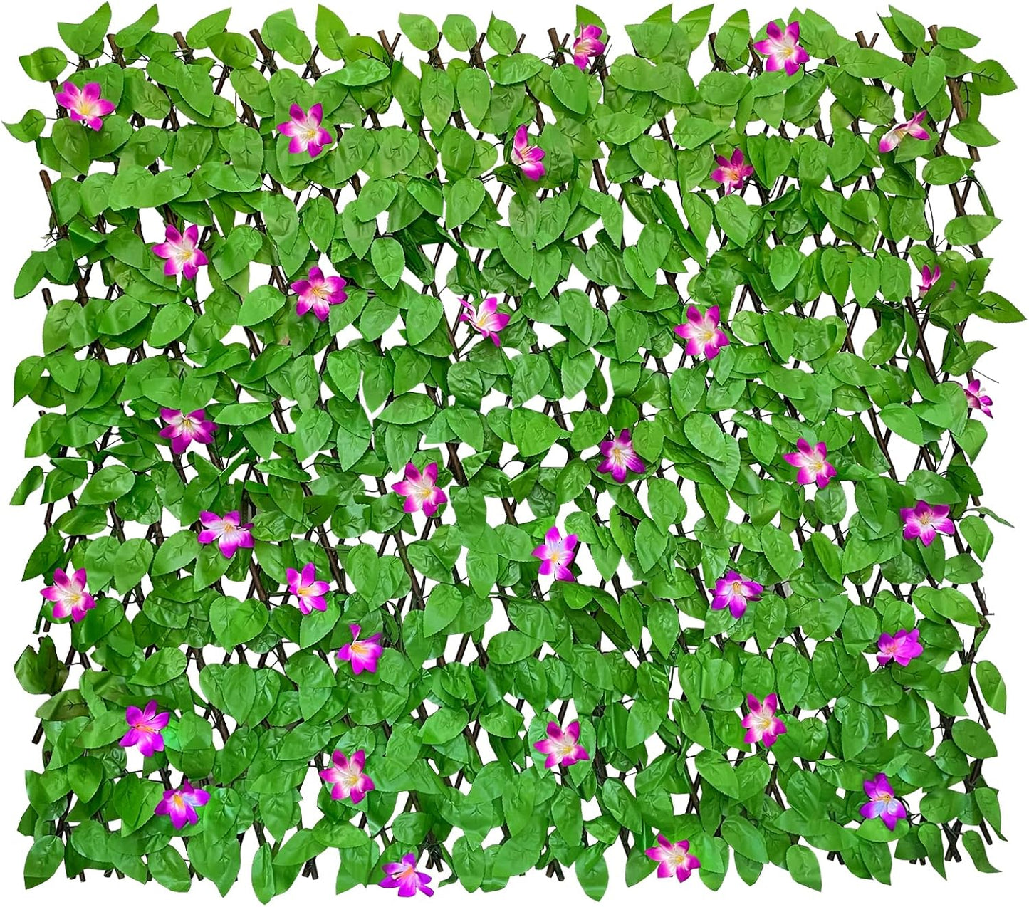 Expandable Fence Privacy Screen for Balcony Patio Outdoor,Decorative Faux Ivy Fencing Panel,Artificial Hedges (Single Sided Leaves)