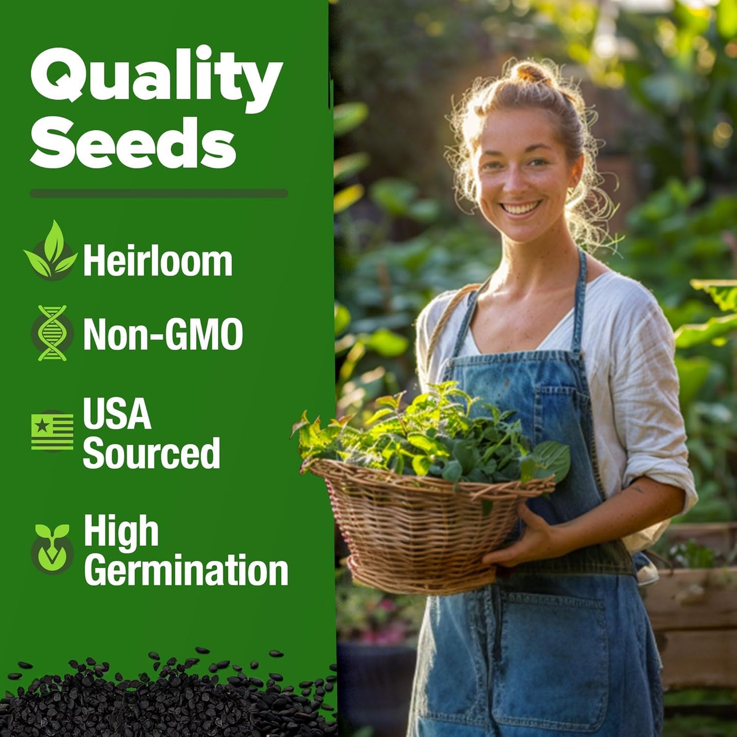 HOME GROWN 𝗨𝗦𝗔 𝗣𝗥𝗘𝗠𝗜𝗨𝗠 Lemon Balm Seed Pack - 403 Non-GMO USA Heirloom Herbal Tea Seeds - Bulk Lemon Balm Seeds for Planting Gardens Indoors or Outdoors - Herb Seeds (Melissa officinalis)