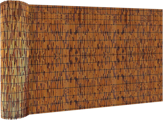 Reed Fencing Rolls, Decorative Bamboo Fencing 4ft High Roll Reed Screen, Bamboo Curtains for Balcony Patio Garden Backyard Outdoor (Light Russet)