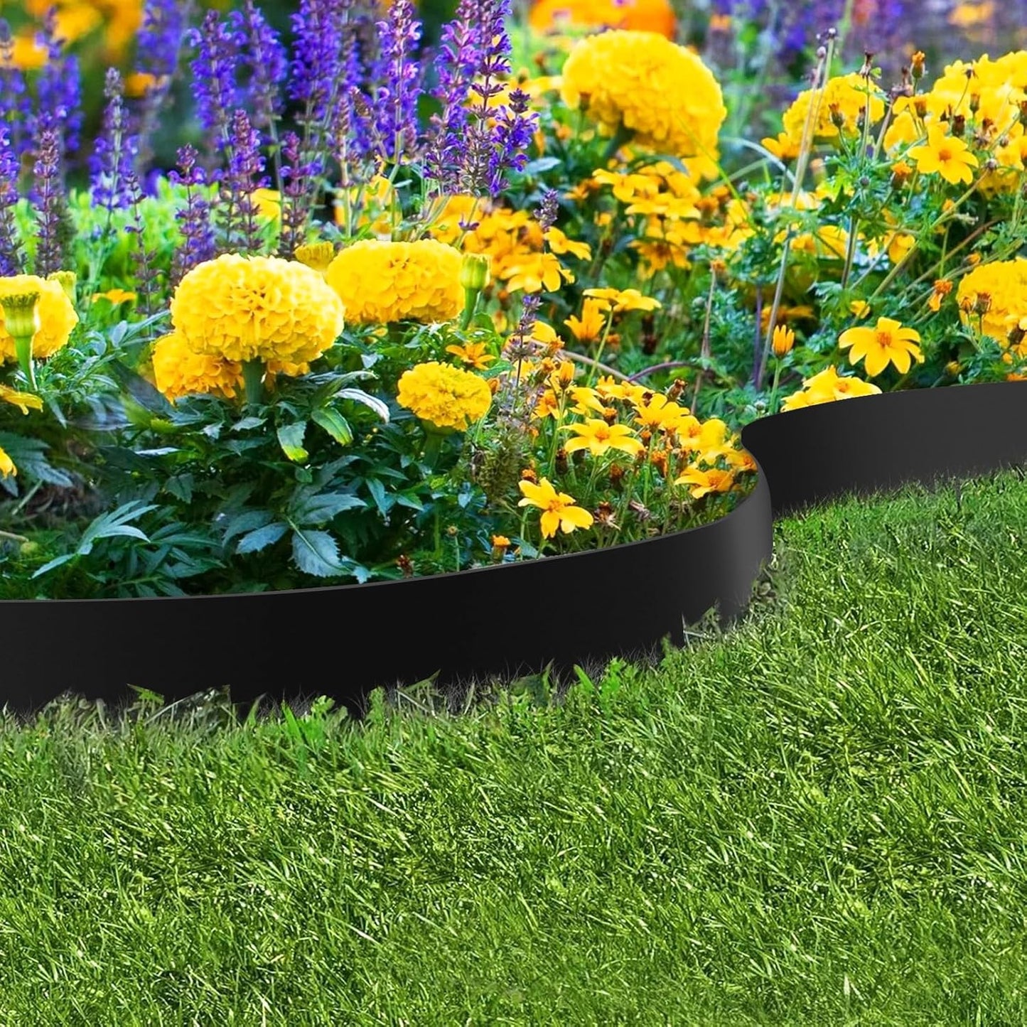 42" L X 7.9" H Metal Landscape Edging, 6 Pack Heavy Duty Galvanized Steel Garden Edging,42 Inch Garden Edging Border for Lawn, Pathway, Yard