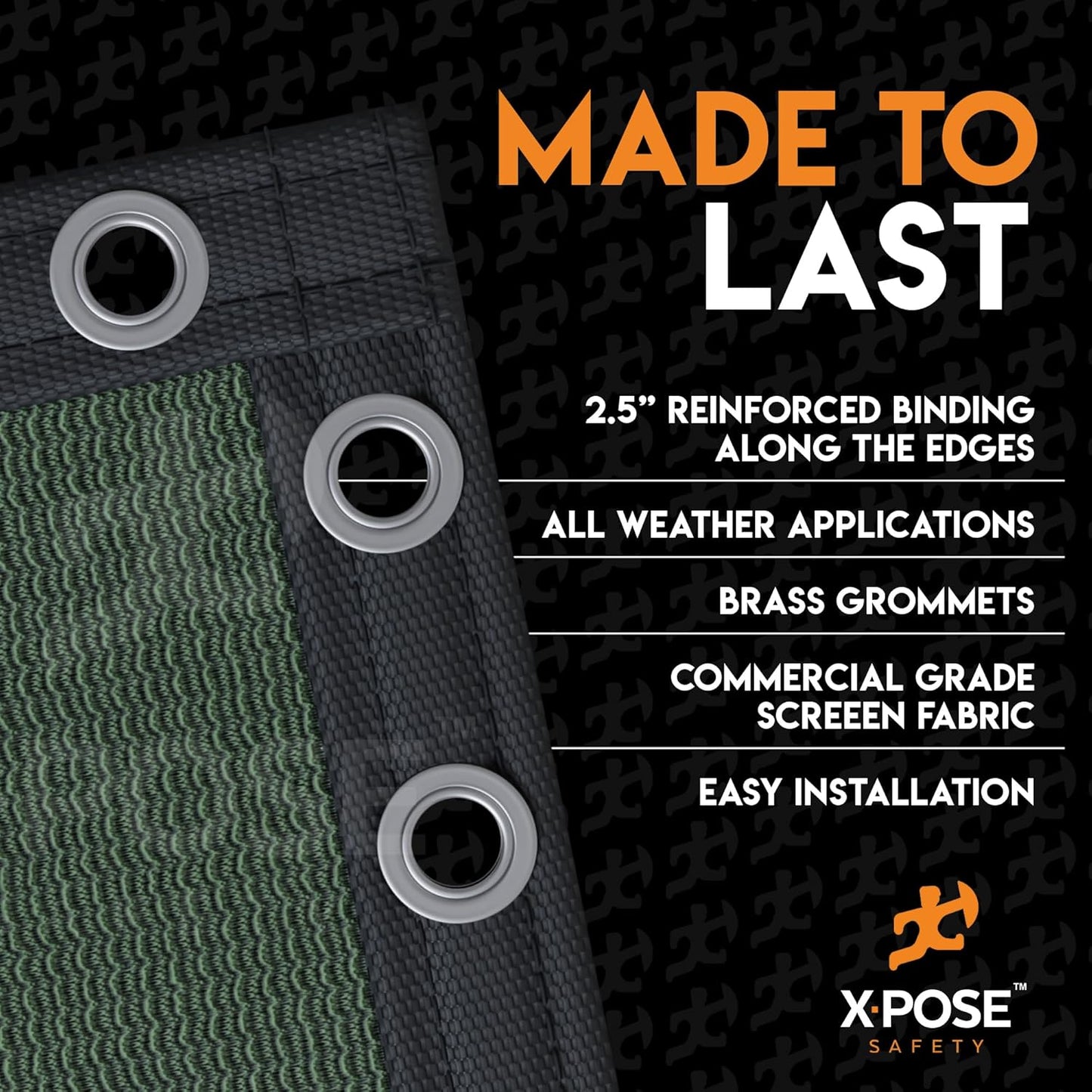 Xpose Safety Privacy Fence Screen 8.5’ x 100’ – Heavy Duty Green Mesh with 90% Visibility Block, UV Protection – for Garden, Yard, Nursery, Kennel, Dog Run, Greenhouse