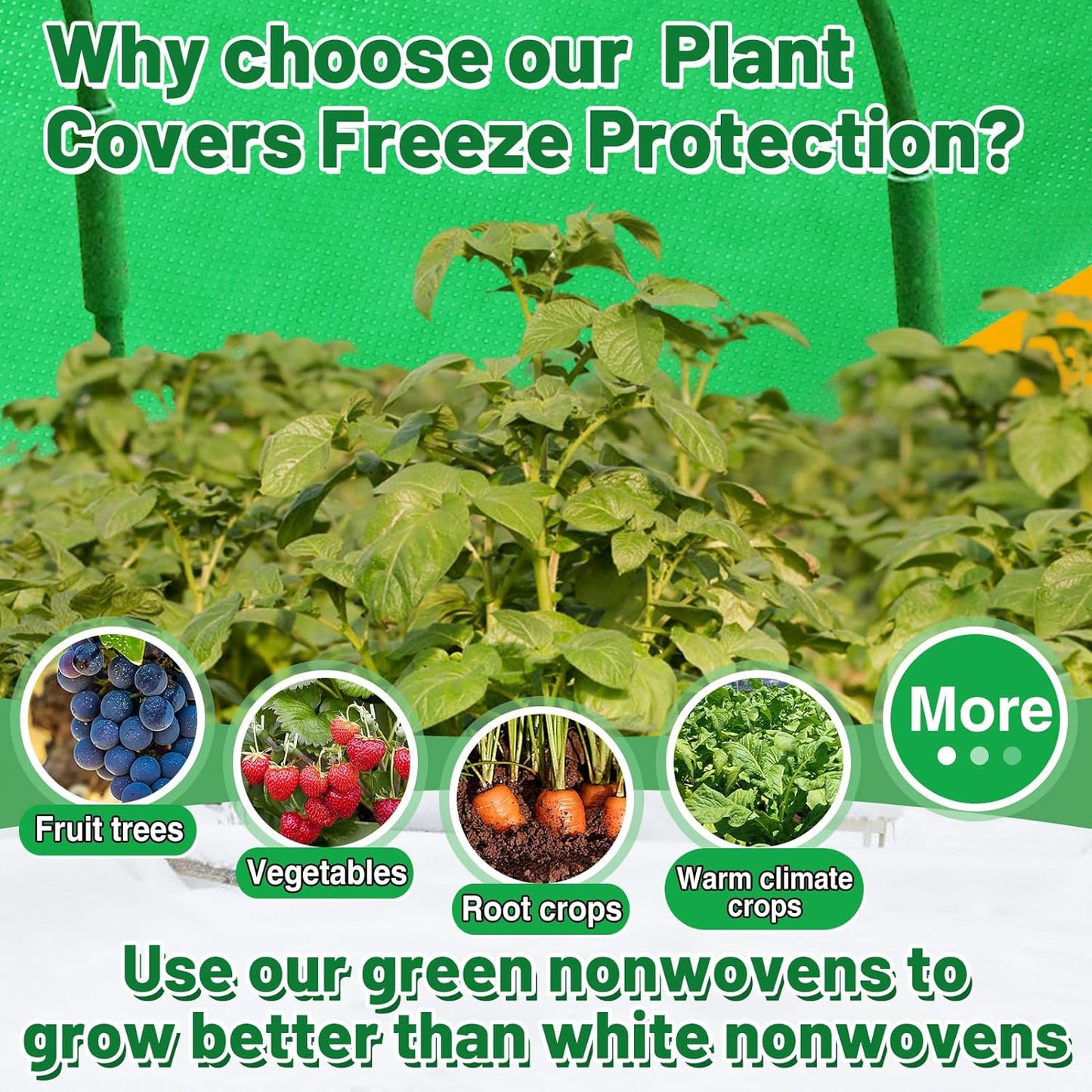 2.0oz/yd² Plant Covers Freeze Protection - 10 x 20 ft Easy of Use Green Winter Plant Frost Blanket Shield for Raised Beds, Reusable Garden Fabric Cloth Floating Row Cover for Outdoor Plants, Small