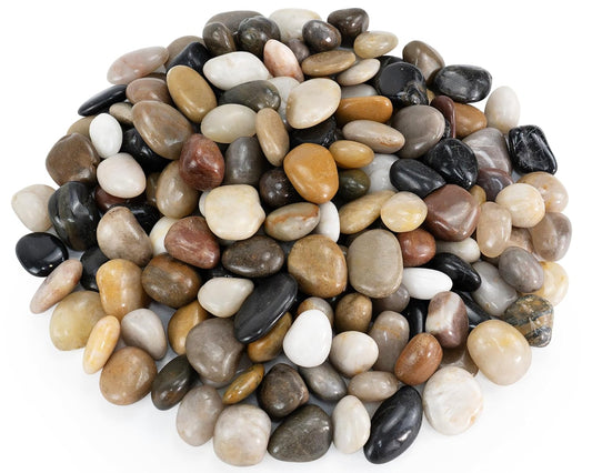 Pebbles for Indoor Plants, 5lbs Colorful Pebbles 0.5-1.2 Inch Decorative River Rocks for Planters, High Polished Stones for Vase Filler Fish Tank Landscaping Garden