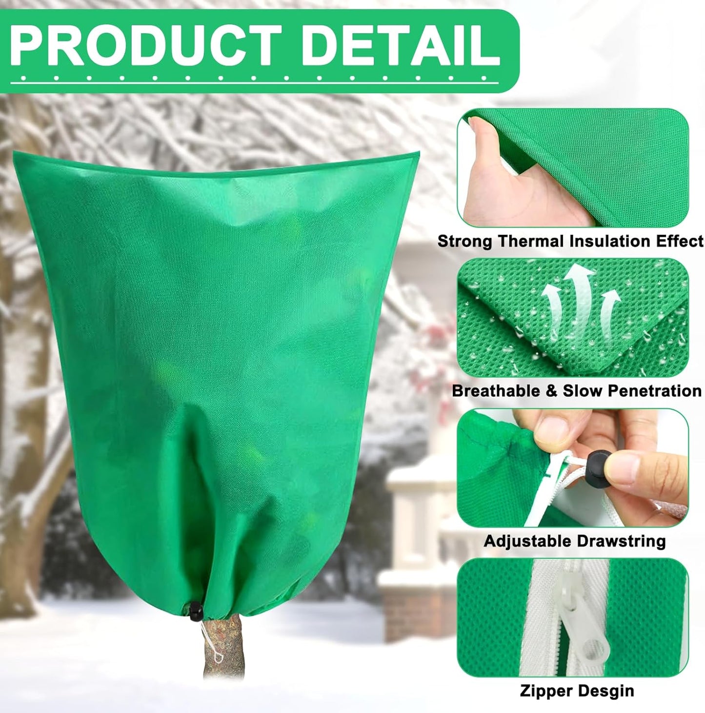DQS 2 Pack Plant Covers Freeze Protection, 31.4" x47.2" Winter Frost Protection Blankets Frost Cloth,Suitable for Outdoor Winter Frost, Cold Weather, shrubs, Trees, Jackets, and coverings