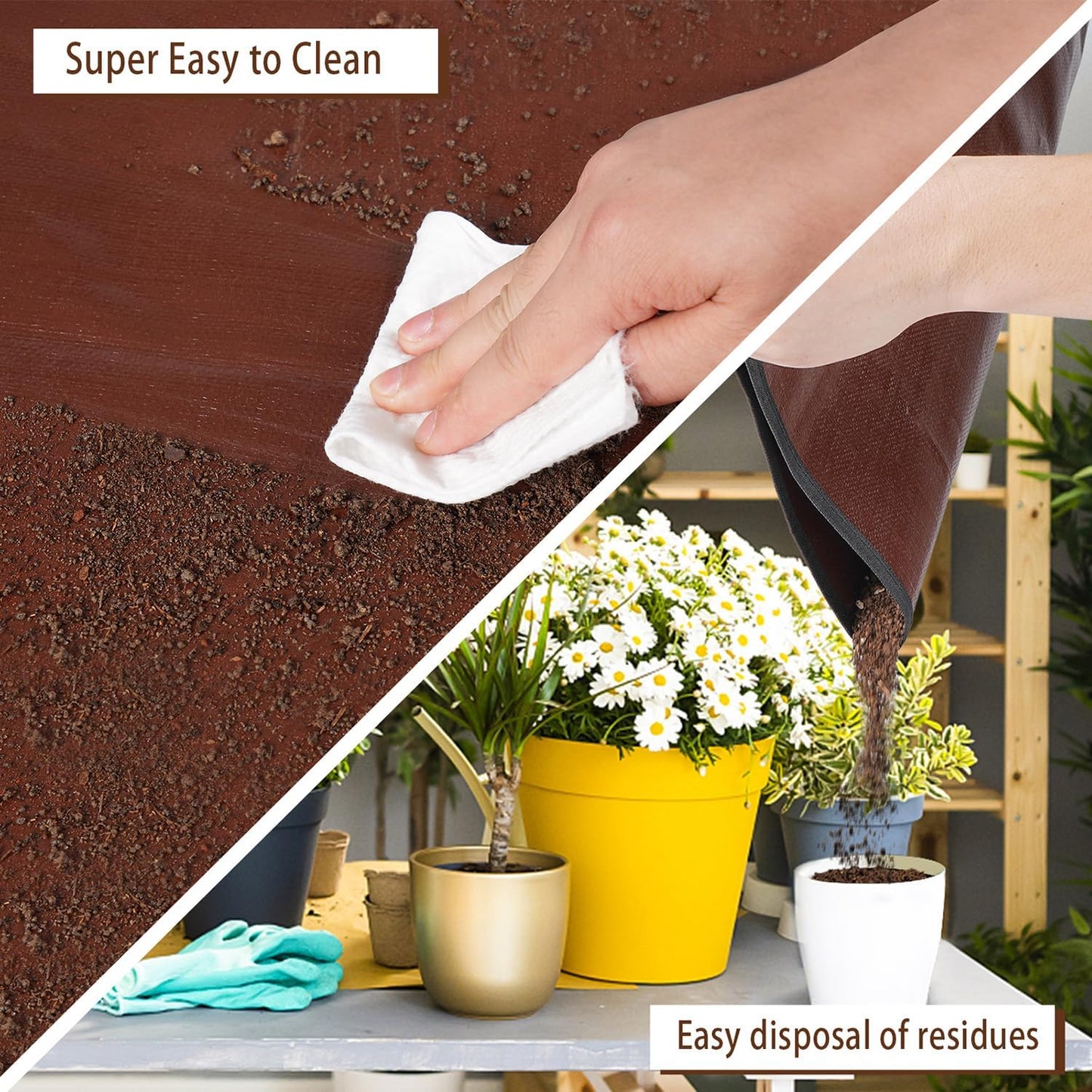 39.5"x 39.5" Extra Large Potting Mat for Indoor Plants Transplanting and Potting Soil Control-Gardening Gifts for Plant Lovers