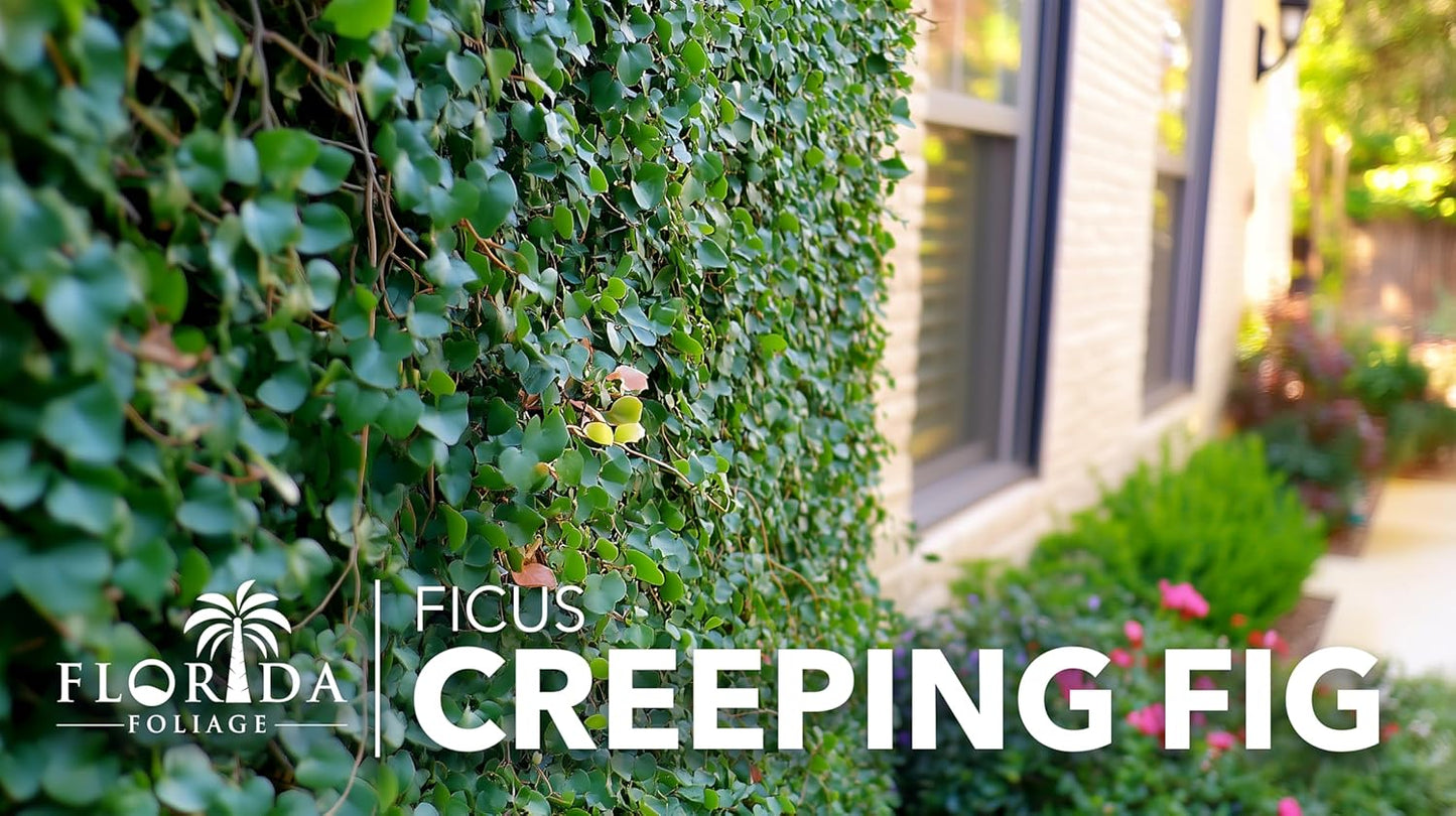 Creeping Fig Vine | 10 Live Plants | Ficus Pumila | Fast-Growing Ground Cover | Evergreen Climbing Vine for Walls & Trellises