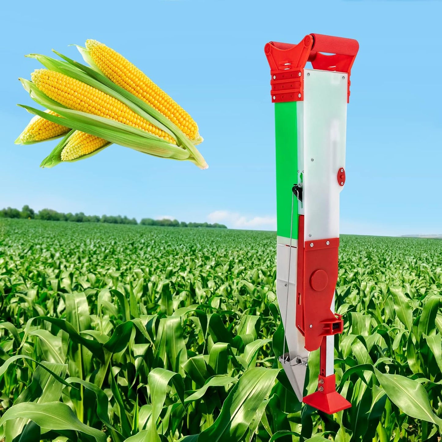 Manual Standing Seeder,Adjustable Handheld Seeding Machine,Garden Fertilizer Spreader for Soy Peanut Corn Cotton Soybean(1 Nozzles)