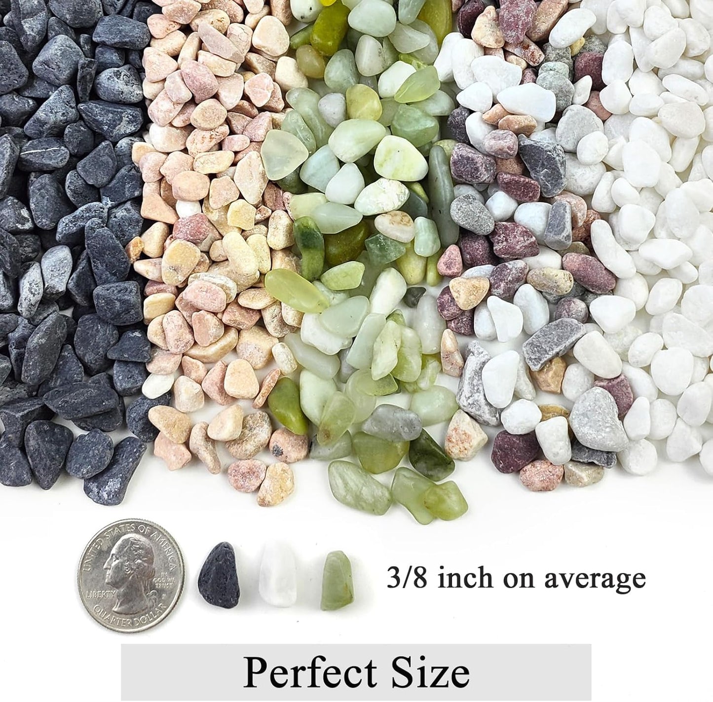 5lbs Natural White Pea Gravel Pebbles for Succulent Cactus, 3/8 Inch White Rocks for Plants Indoor, Vase Fillers, Bowl, Landscaping and Outdoor Garden Decorative White Stones