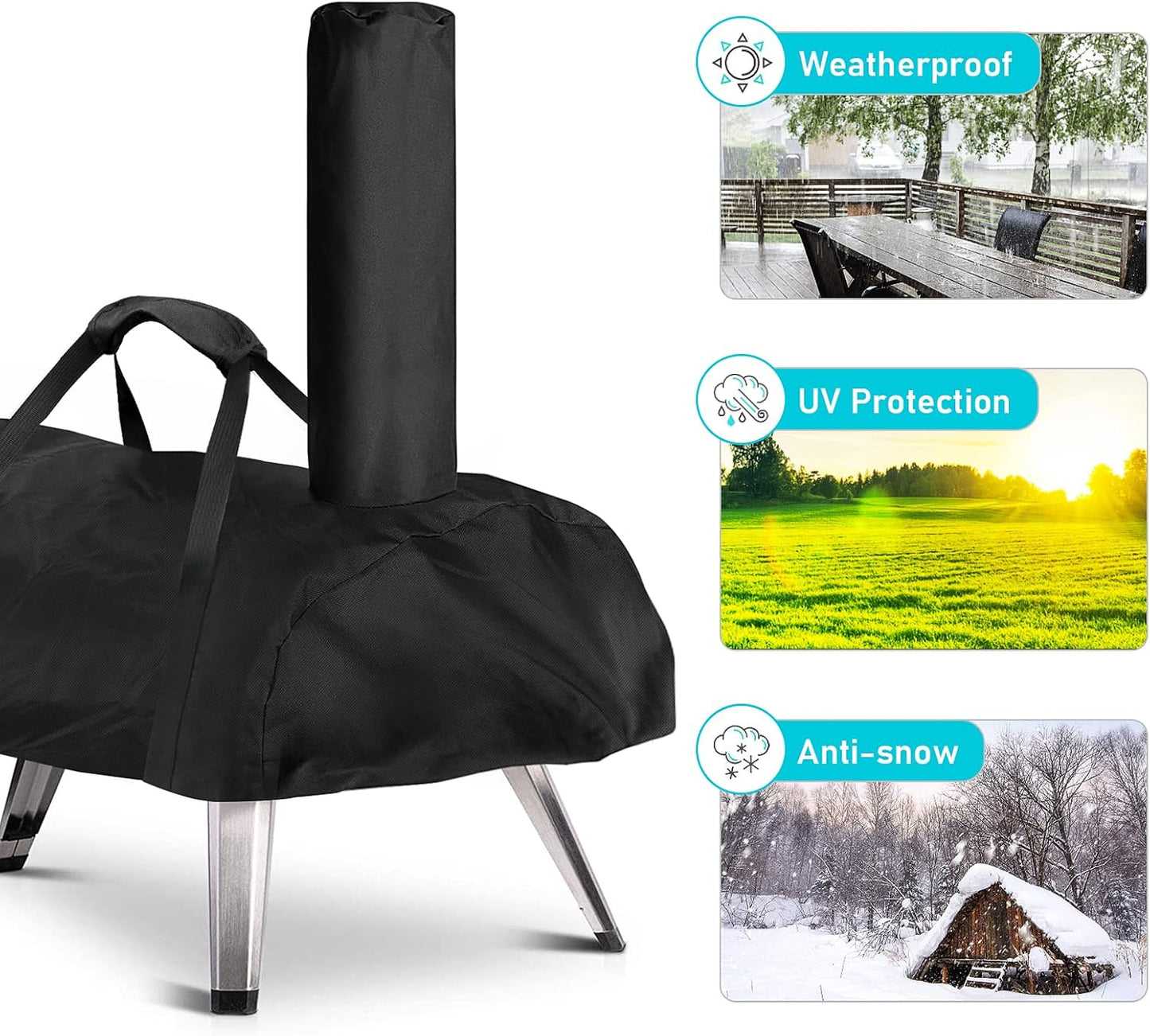 Pizza Oven Cover for BIG HORN and aidpiza 12,TwoPone Waterproof Pizza Oven Accessories Carry Cover for Outdoor