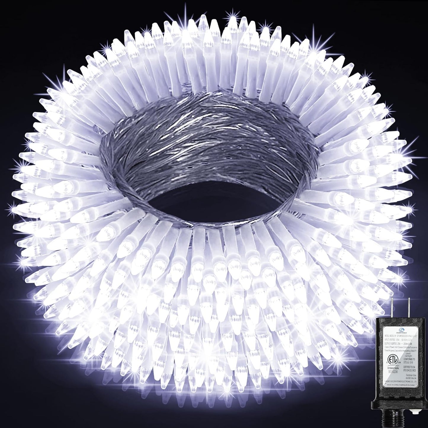 350LED Christmas Lights Indoor Outdoor, 90ft 12 Modes Cool White LED String Lights with Timer Dimmable, Waterproof Tree Lights for Xmas Patio Yard Fence Bedroom Wedding Garden Decor Cool White