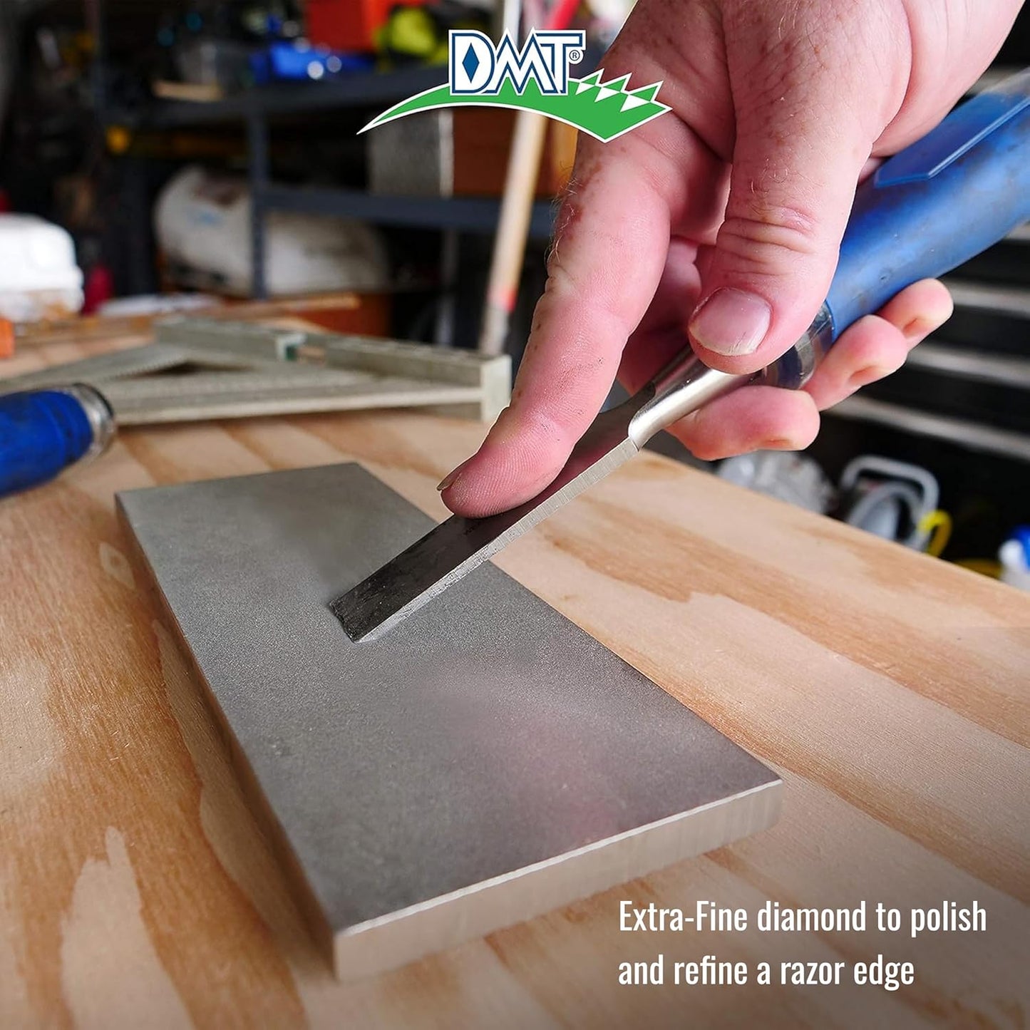 DMT D8E Dia-Sharp Diamond Knife Sharpener, Extra Fine Diamond Sharpening Stone, 8-Inch, White