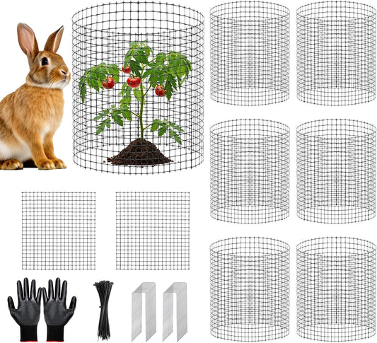 9 PCS Plant Protectors from Animals,12x12 Inch Heavy Duty Metal Plant Cages, Garden Cage to Keep Animals Out, Garden Wire Mesh Protection from Rabbit Chicken Squirrel Tree, Vegetables, Flowers