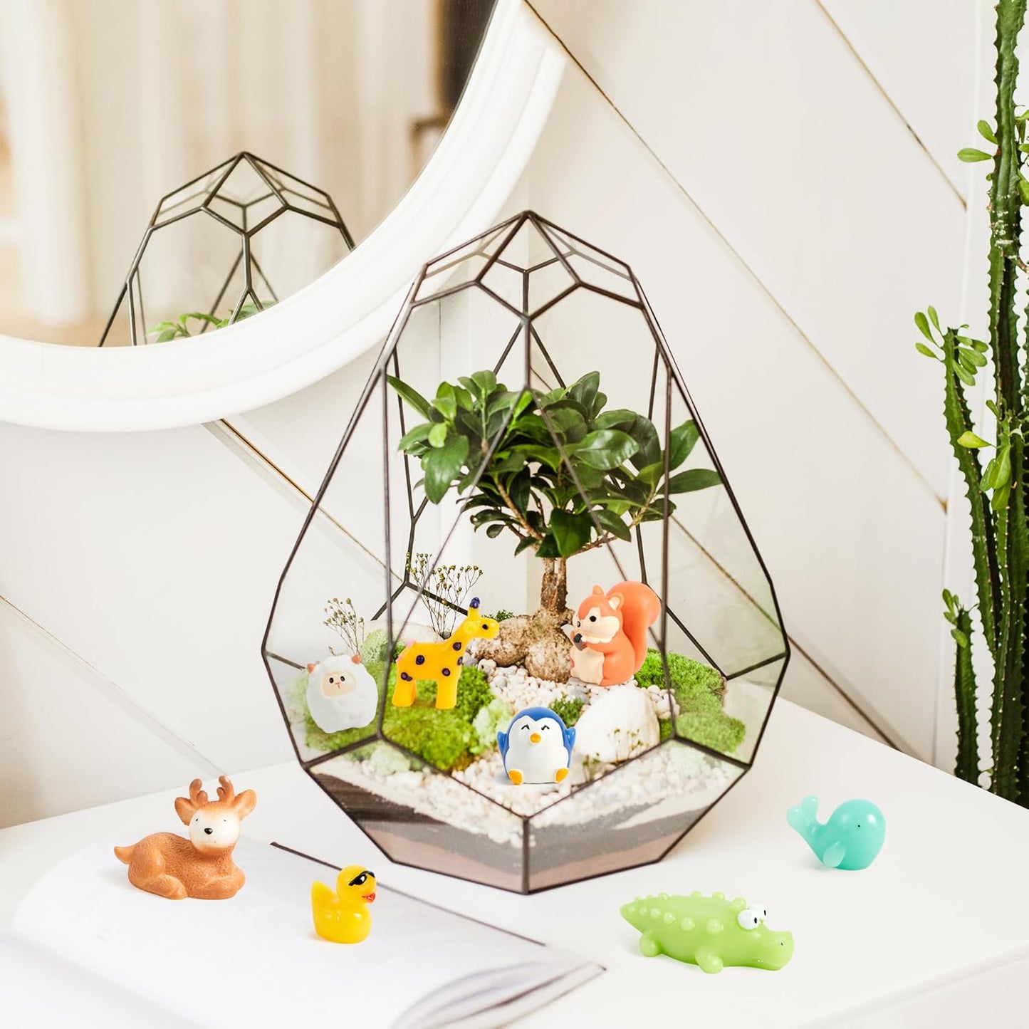 JOYIN 50 Pcs Mini Resin Animals Figures, Mix Resin Animals Figurines for Fairy Garden Accessories, Dollhouse Decorations, Slime Charms for Crafts, DIY Miniature Scenes, Halloween Party Favors