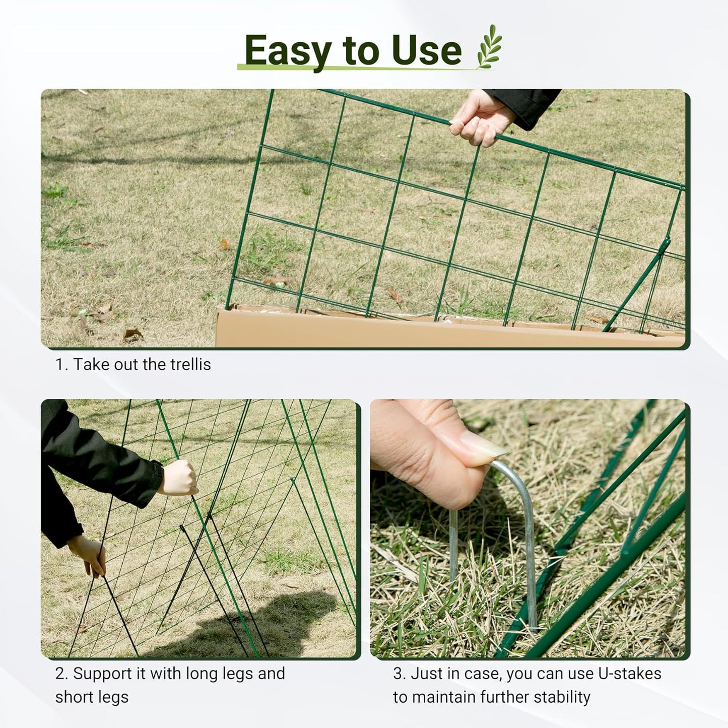 Cucumber Trellis for Raised Bed, 48" L x 48" W Garden Trellis for Climbing Plants Outdoor with Support Structures, A Frame Trellis for Climbing Vegetables Peas, Vine, Bean