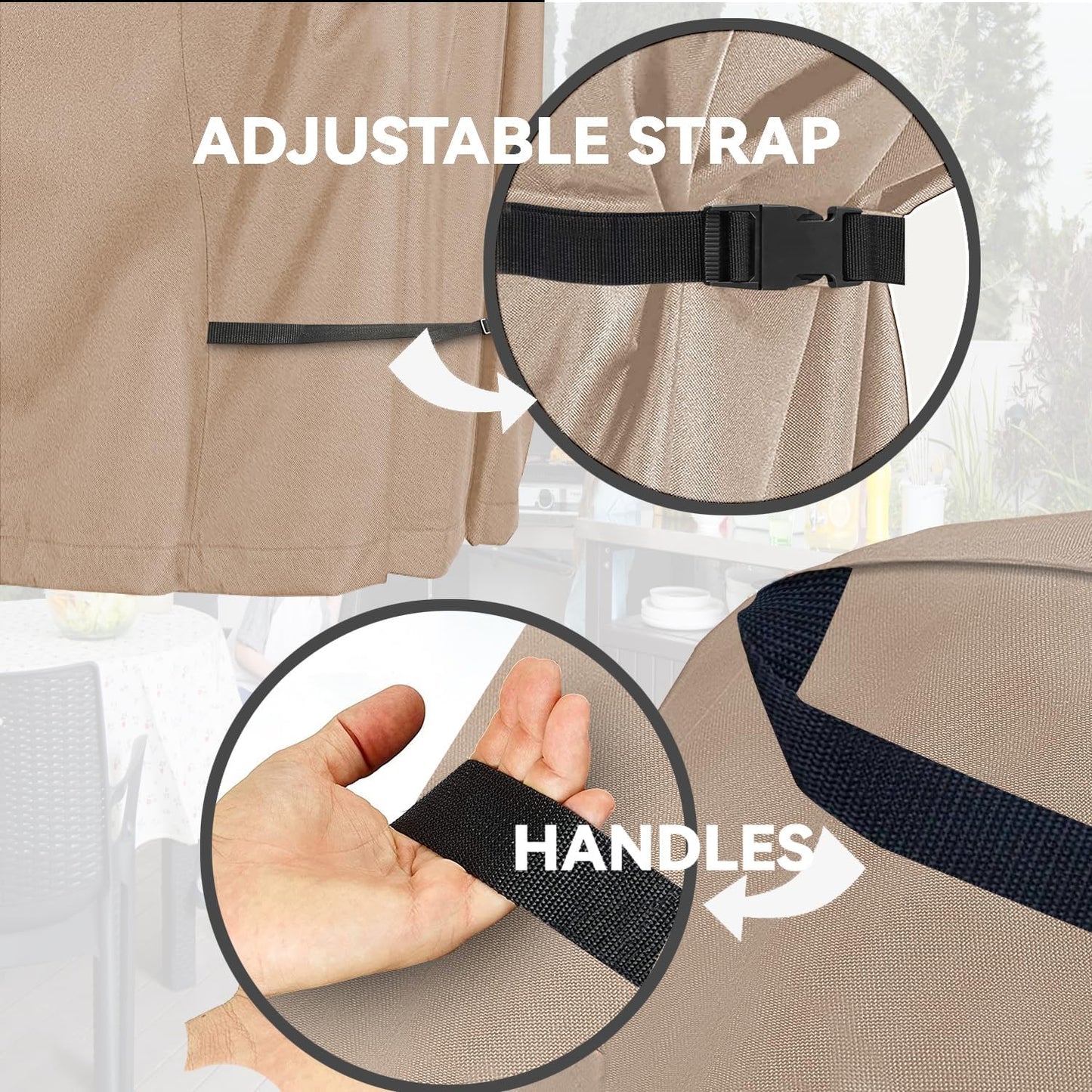 Outdoor Pizza Oven Table Cover for Nuuk Three-Shelf Heavy Duty Rolling Outdoor Pizza Oven Table and ooni Pizza Oven Stand Modular Table,600D Heavy Duty Waterproof Cover,Khaki