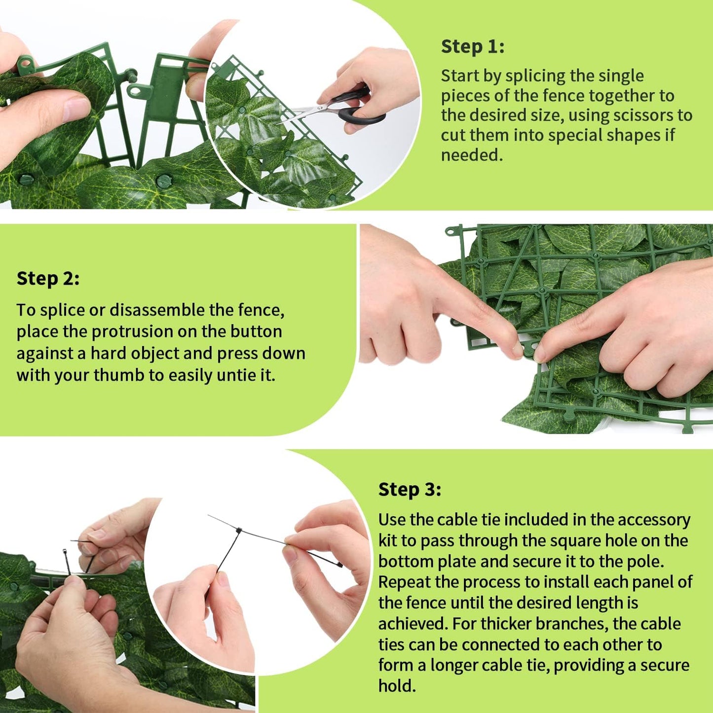 Jinwu Artificial Ivy Privacy Fence Screen (2 Rolls, Total 59x118 inch), Expandable Faux Privacy Fence with 80 pcs Zip Ties, Decoration for Outdoor Garden, Printed Sweet Potato Leaf