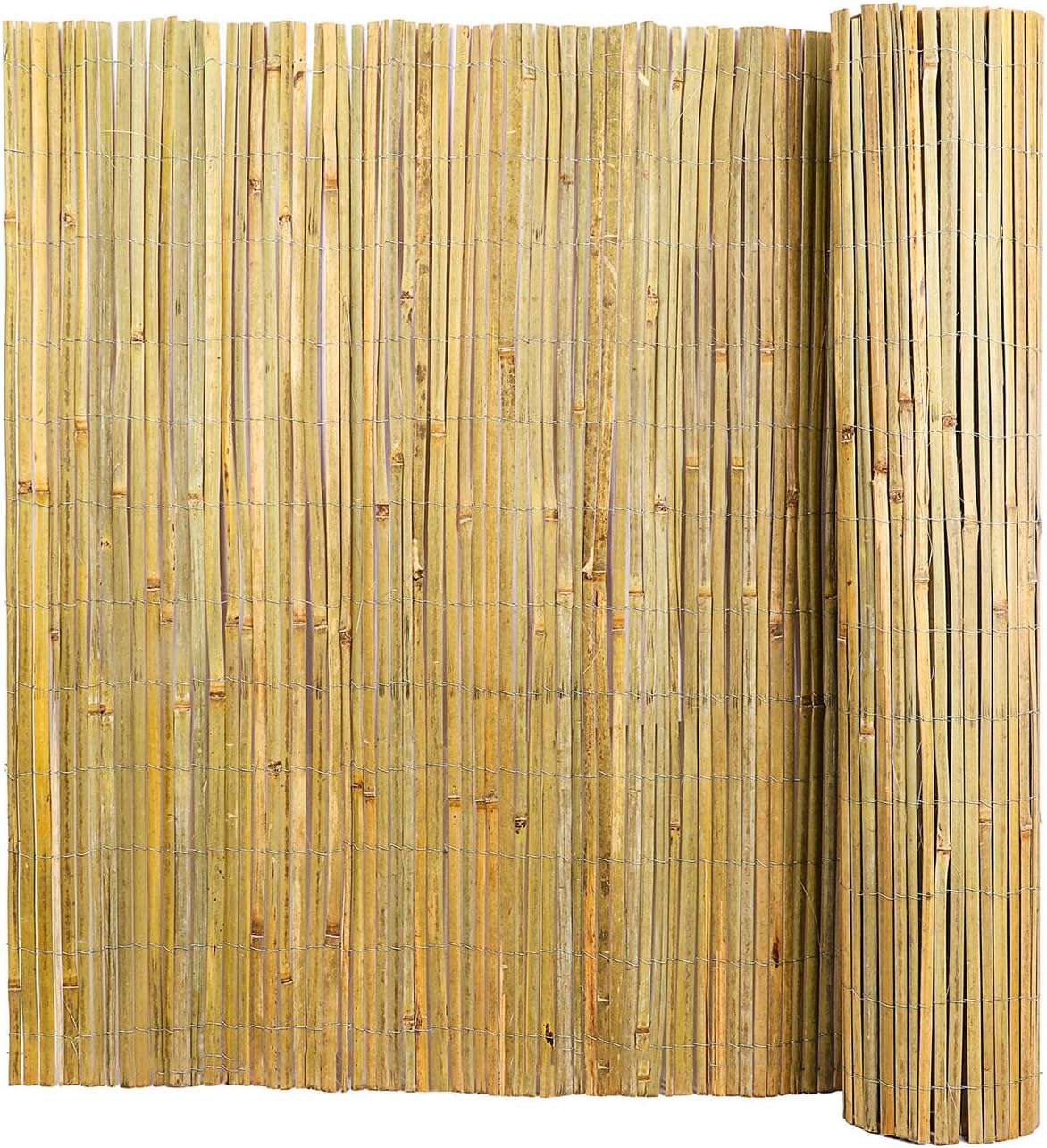 Natural Bamboo Slat Screening,6.5FT x 13FT Bamboo Fence Panel for Garden Privacy Fence Screen for Indoor or Outdoor(2mx4m Approx)