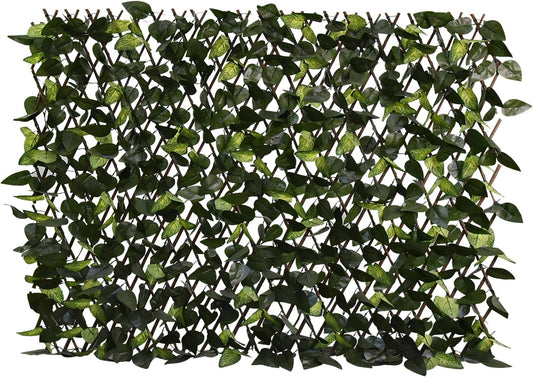 Expandable Fence Privacy Screen for Balcony Patio Outdoor,Decorative Faux Ivy Fencing Panel,Artificial Hedges (Single Sided Leaves