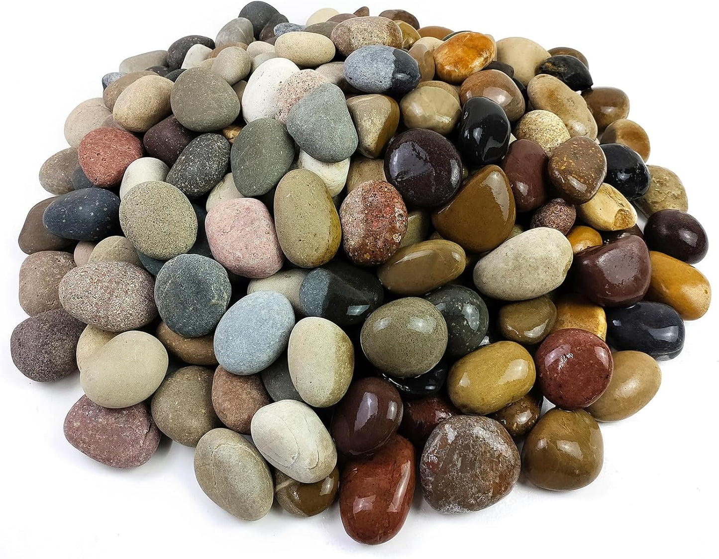 5 lbs Pebbles for Plants, 1-2 Inch Decorative River Rocks for Plants Indoor, Landscape, Garden, Aquarium, Fountain, Walkways and Outdoor Decorative Stones