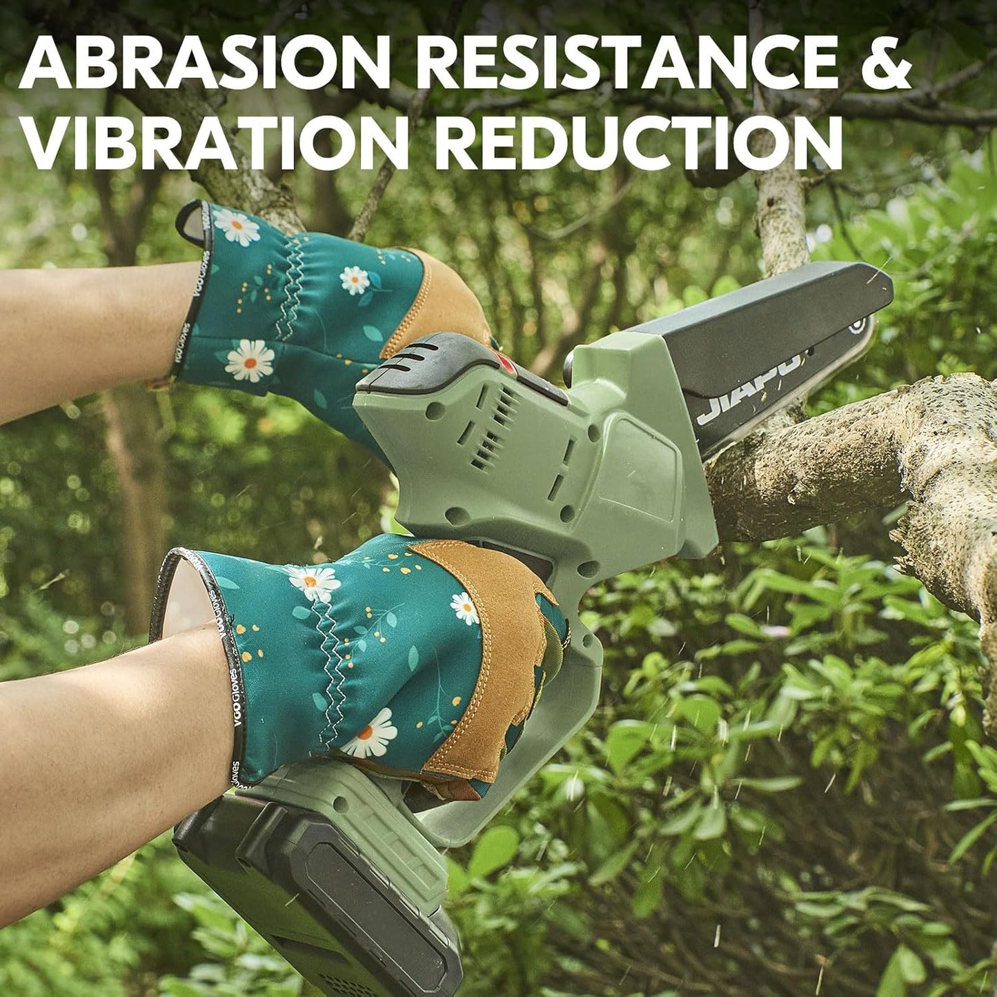 Vgo... 1Pair Gardening Gloves for Women, Goatskin leather Thorn Proof Working Gloves for Weeding, Digging, Raking, Pruning and Planting,Touchscreen(L,Dark Green,GA7471)