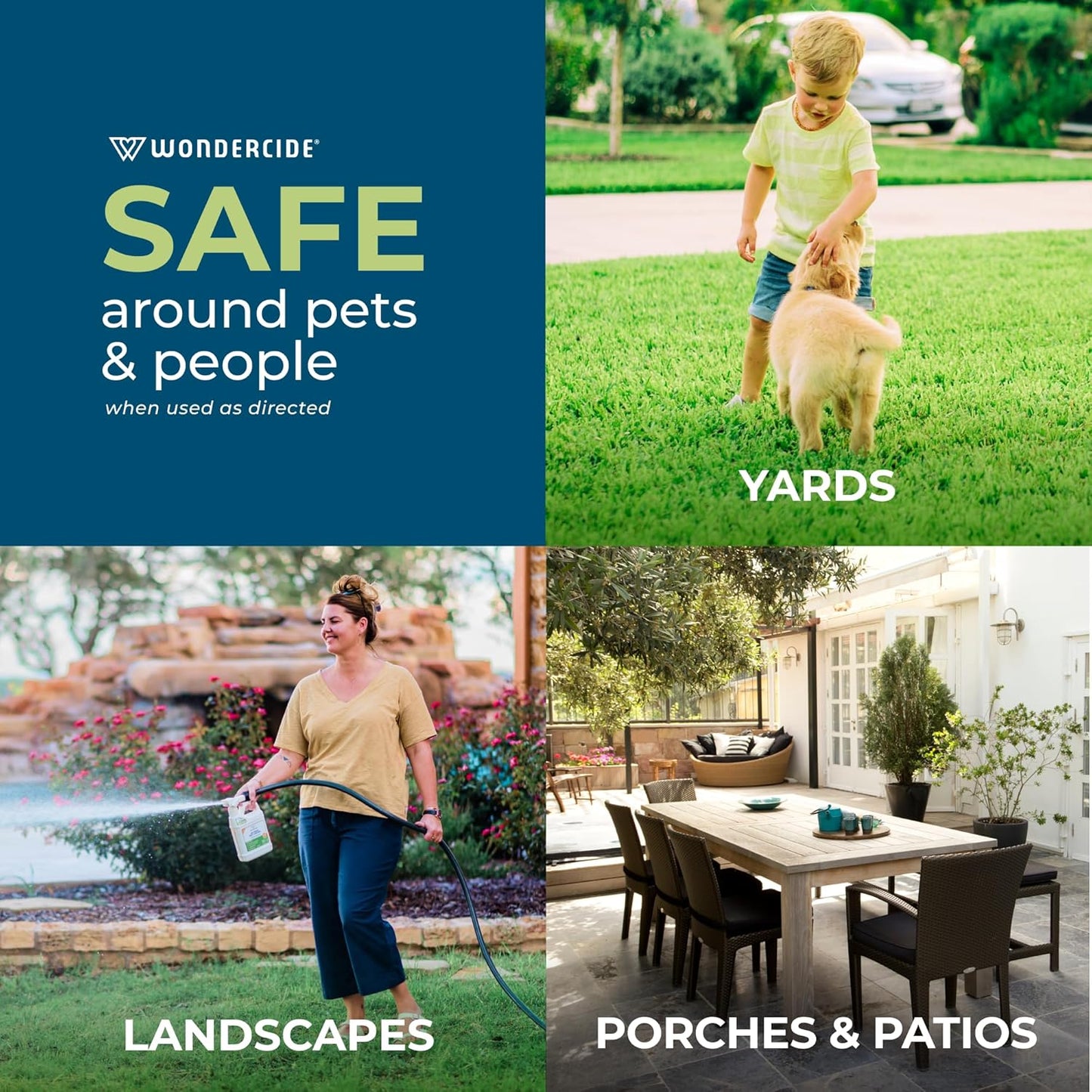 Wondercide - Outdoor Pest Control Spray Concentrate with Natural Essential Oils - Mosquito, Ant, Roach, and Insect Killer, Treatment, and Repellent - Safe Around Pets, Plants, Kids - 32 oz