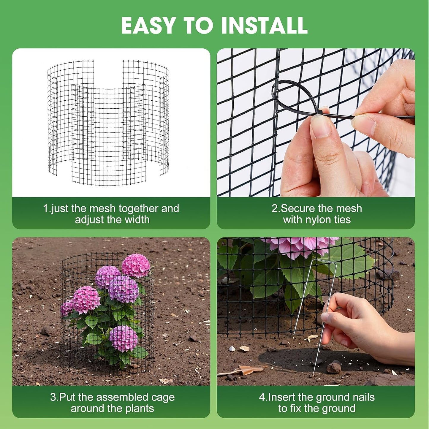 9 PCS Plant Protectors from Animals,12x12 Inch Heavy Duty Metal Plant Cages, Garden Cage to Keep Animals Out, Garden Wire Mesh Protection from Rabbit Chicken Squirrel Tree, Vegetables, Flowers