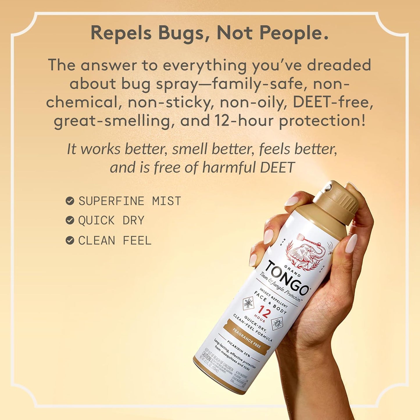DEET-Free Insect Repellent, The 12 Hour Protection, DEET Alternative – Fragrance Free