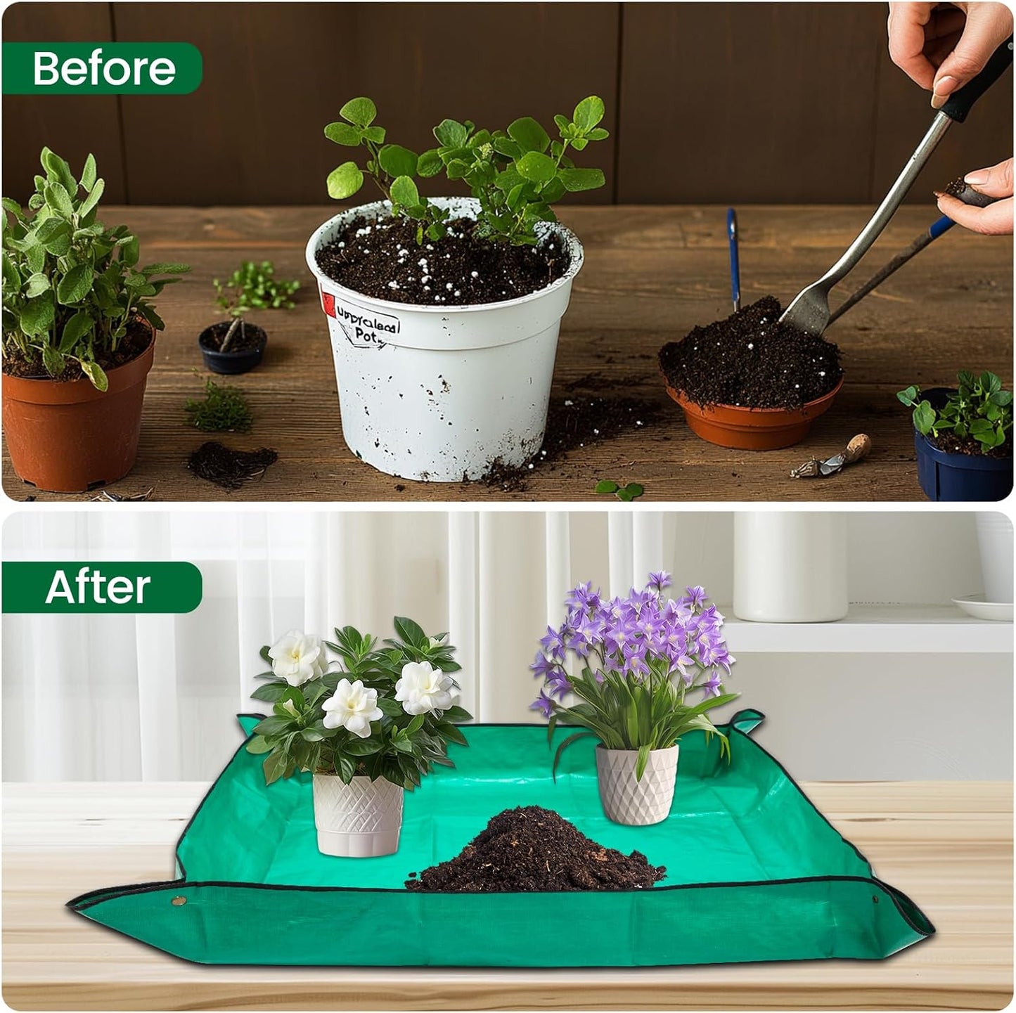 GROWNEER Large Bonsai Training Pots 3 Packs 14 Inch with Drainage Humidity Trays, Bonsai Tree Starter Kits with 1 Repotting Mat, Growing Rectangle Planter for Garden Yard Office Indoor Outdoor