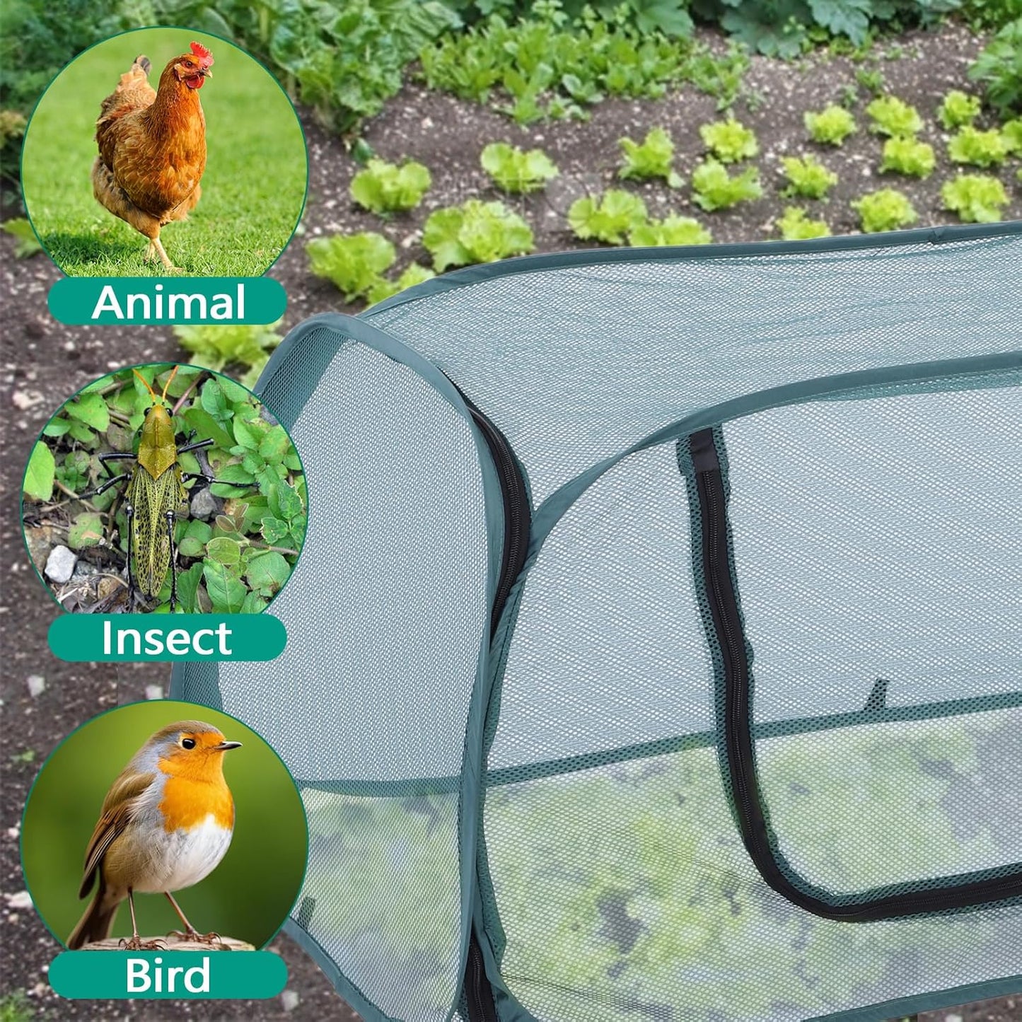 Garden Rows Accelerator Plants Cover,Garden Covers for Raised Beds (Green)