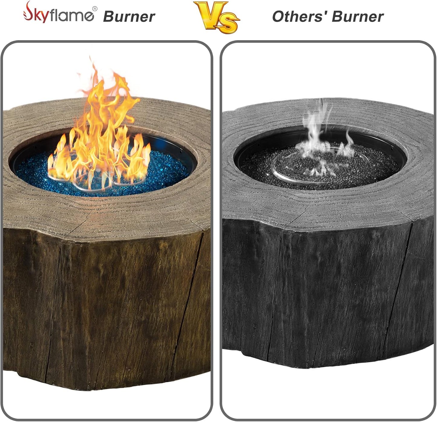 Skyflame 18-Inch Stainless Steel Flower-Shape Fire Pit Burner Ring for Fire Pit, Natural Gas & Propane Fireplace, Indoor/Outdoor, Max BTU 147K…