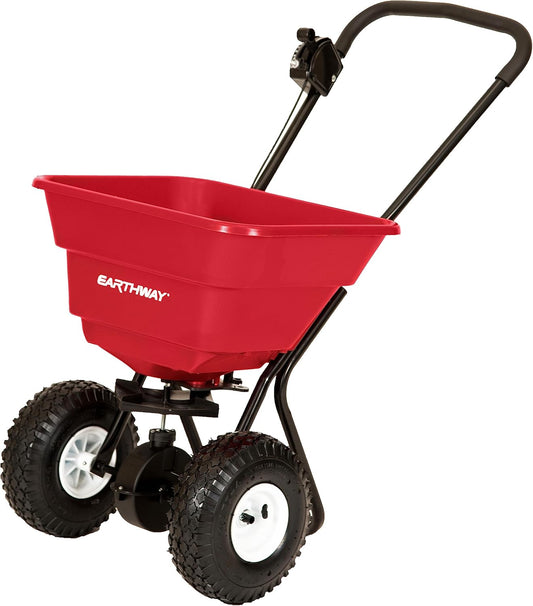 EarthWay 2050P 80lb Broadcast Spreader, Lawn Aerator, Fertilizer Spreader, 80lb Capacity, Pre-Assembled, with Rustproof Poly Hopper and Adjustable Drop Rate for Lawn Care & Seed Spreading
