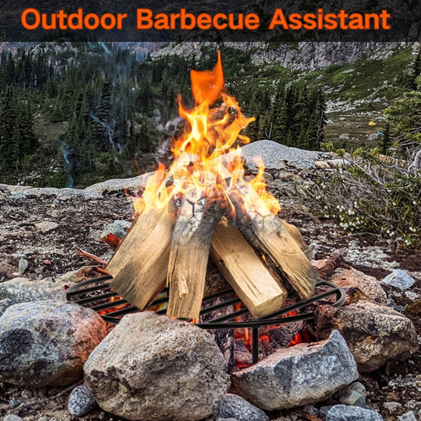 onlyfire Round Fire Pit Grate with 4 Legs for Outdoor Campfire Grill Cooking, 19 Inch