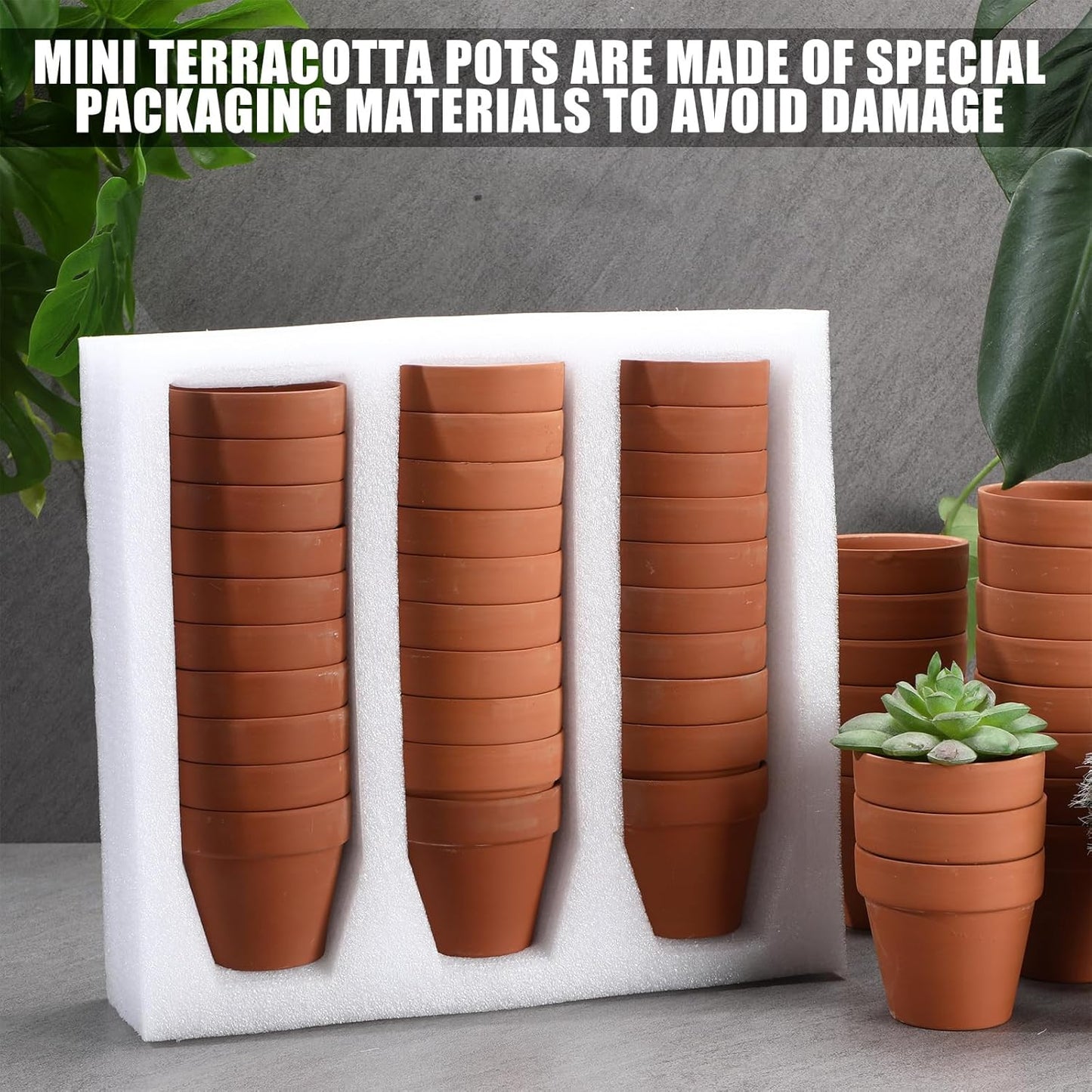 Hoolerry 120 Pcs 3 Inch Terracotta Pots Mini Clay Flower Pots with Drainage Hole, Succulent Planters for Indoor Outdoor Plants DIY Crafts Home Garden