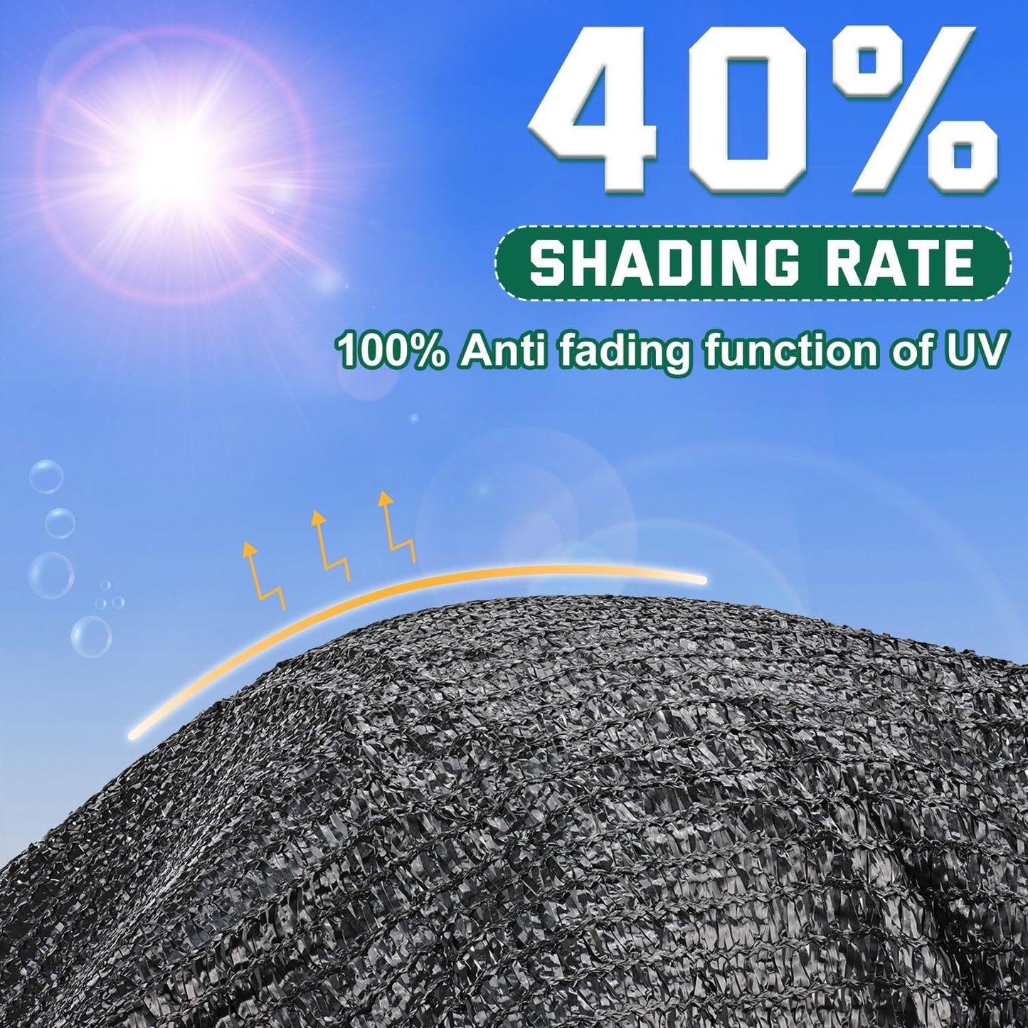 Kesfitt Garden 40% Shade Cloth, Resistant Sun Shade Net 20x30FT Mesh Tarp with HDPE Material and Reinforced Grommets Shade Trap for Greenhouse, Plant, Pergola, and Backyard Patio Sunshade