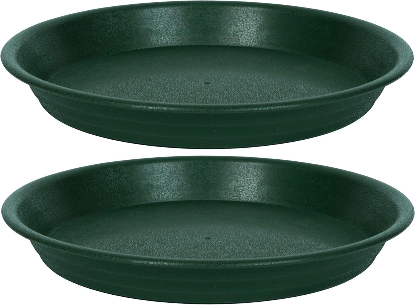 2 Pack Plant Saucer Drip Tray 9 10 inch, Plant Dishes Saucer Plastic Flower Planter Saucers and Drip Trays for Indoors Outdoors, Heavy Durable Plant Plate Water Catcher (10", Dark Green)