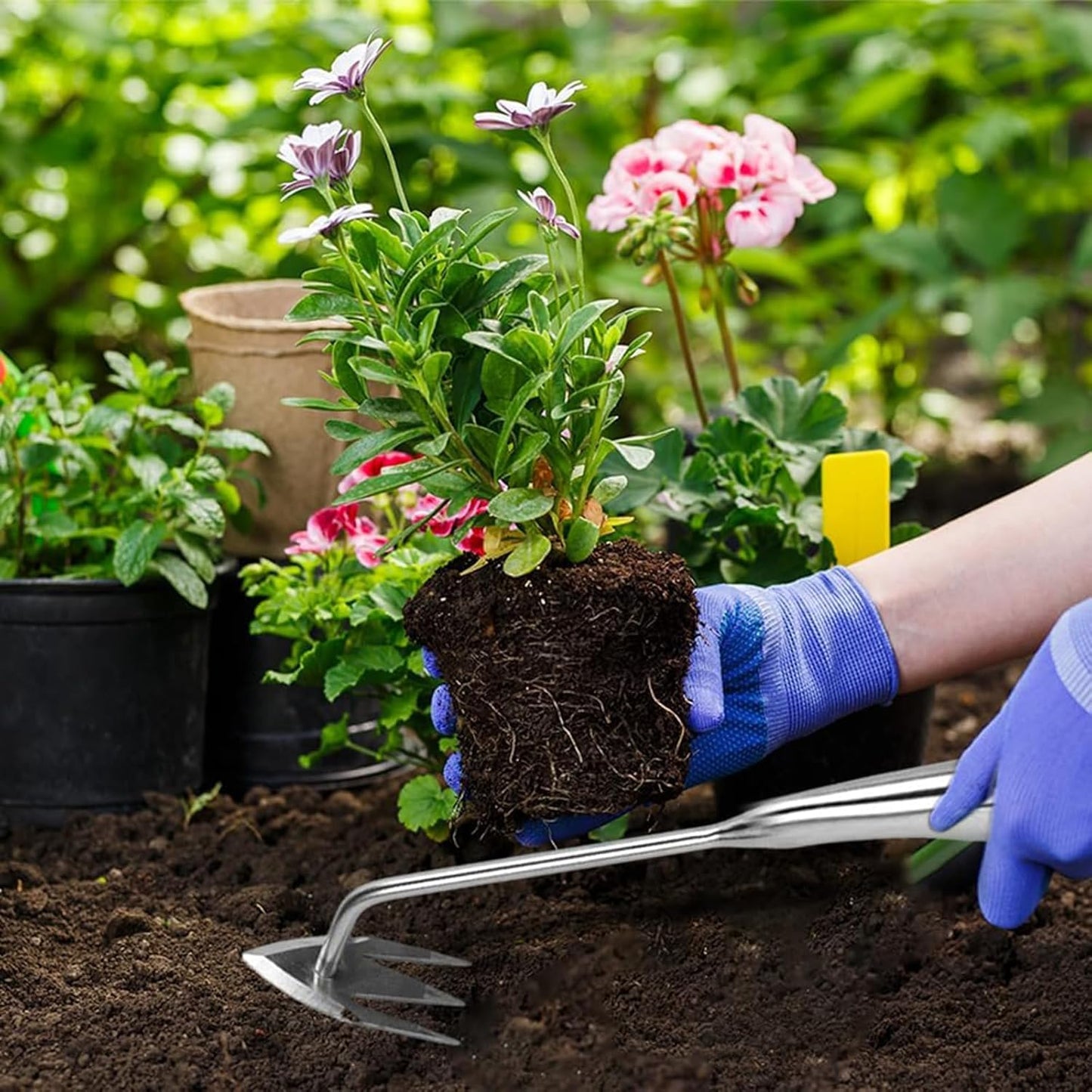 Weed Puller Tool,Weed Remover Tool for Lawn and Garden,Weeder Tool 3 Teeth Manganese Steel with Long Handle,Weeding Artifact Uprooting for Gardening Backyard Farm (Brown)