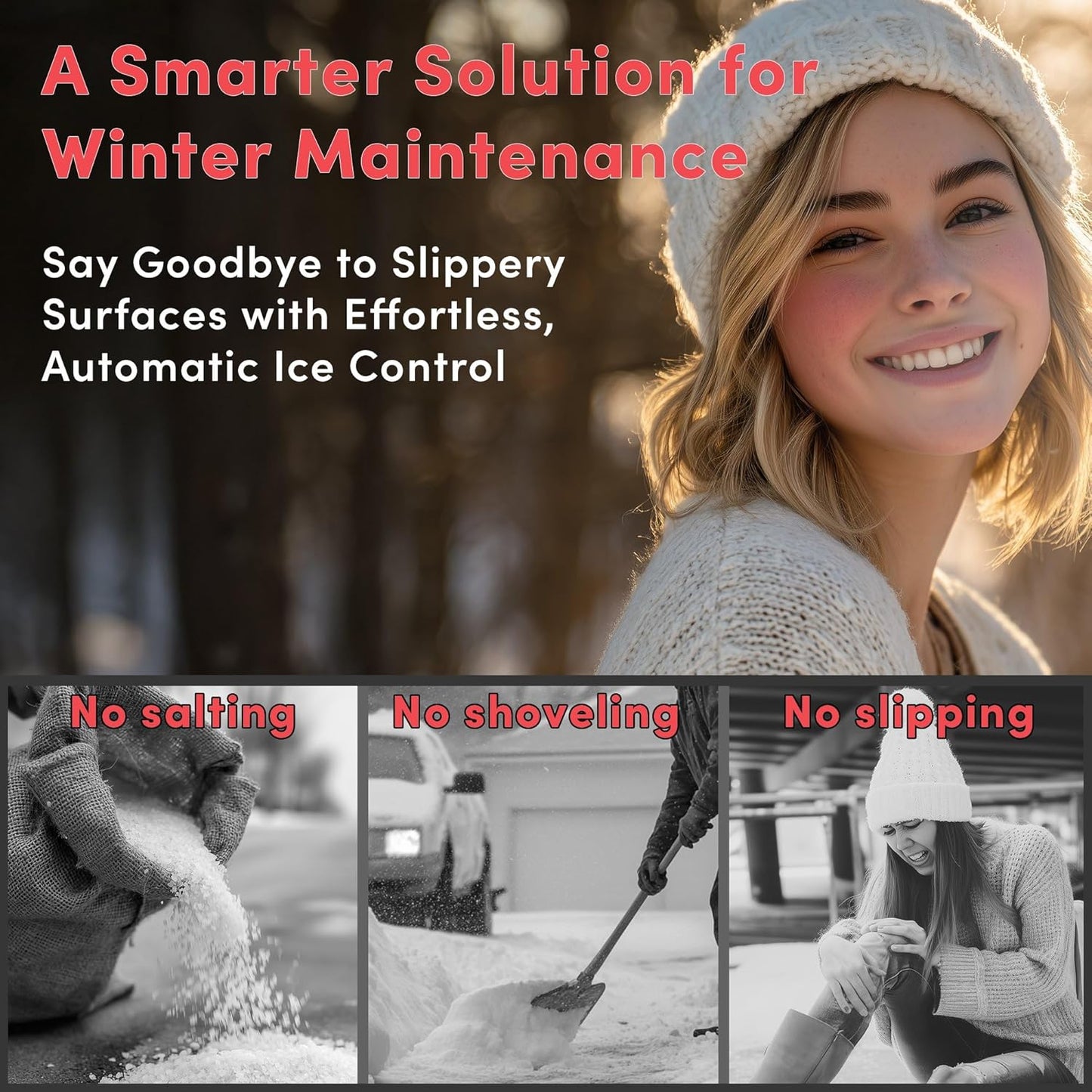 Electric Snow and Ice Melting Underground Cable 188 feet, Covers 62 sqft at up to 38 Watts/sqft, 120V – Radiant Heated Driveways, Walkways, Stairs – Installs Under Concrete, Asphalt, or Pavers