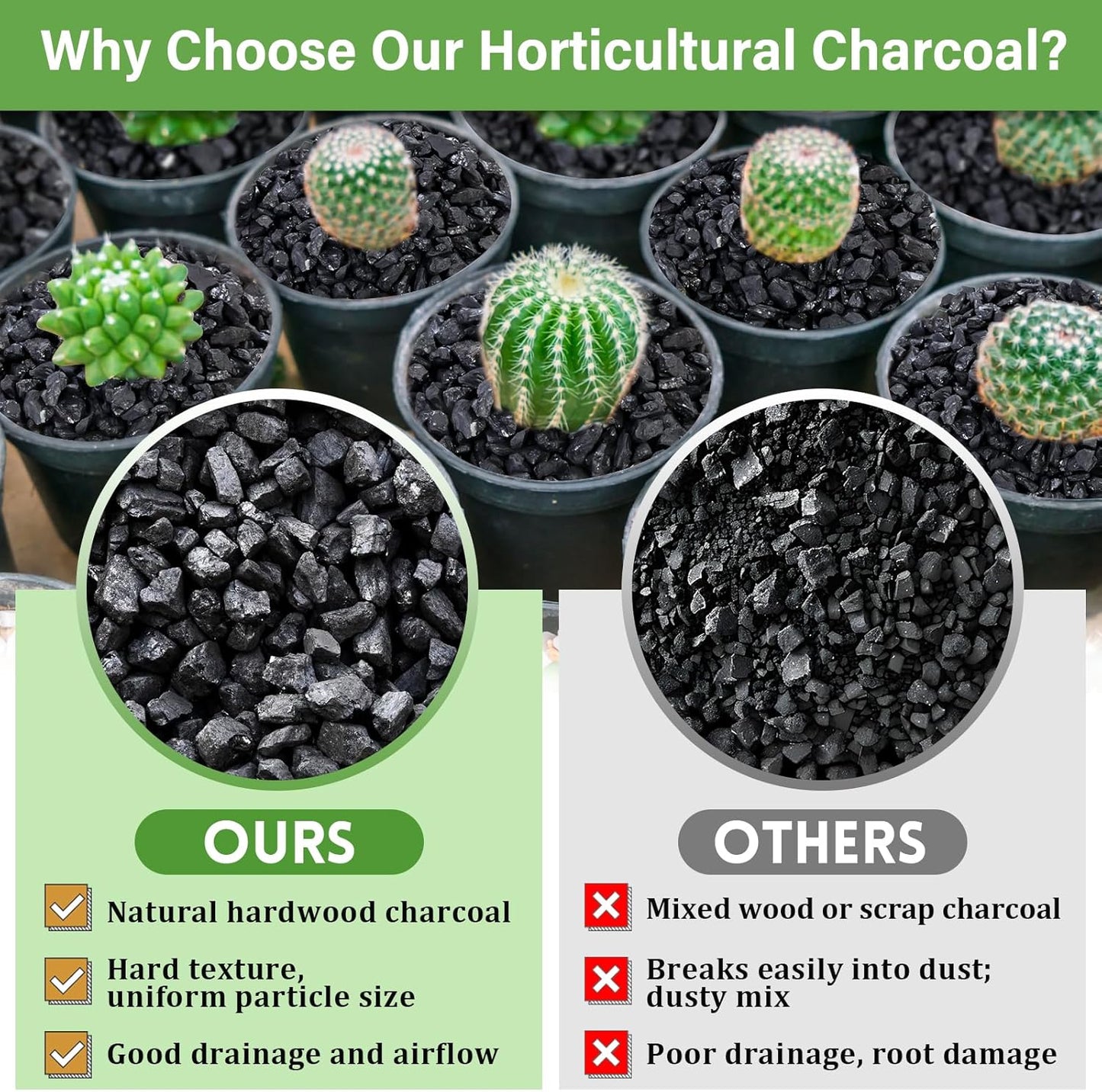 Legigo 2 QT Horticultural Charcoal- Activated Charcoal for Plants, Biochar Soil Amendment for Indoor Plants, Terrariums, Orchids Potting Mix and Gardening