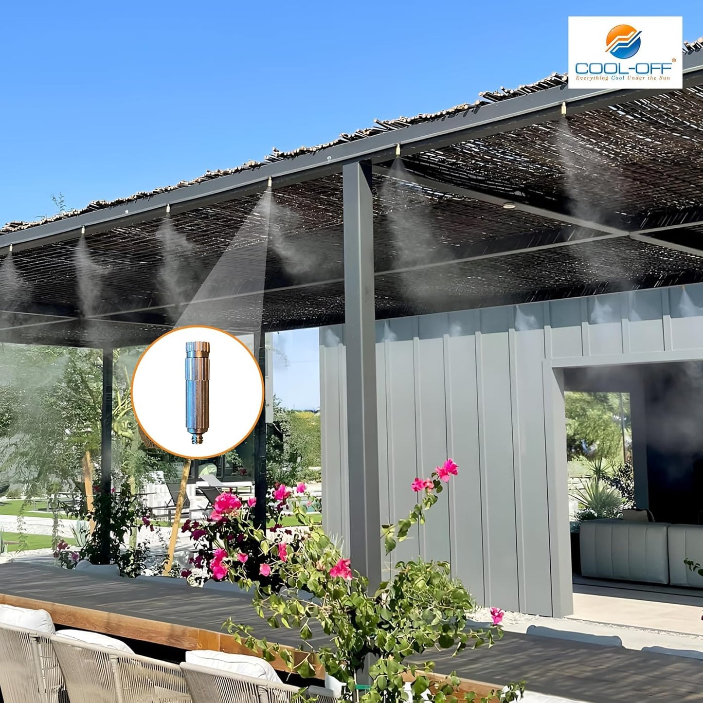 High Pressure Patio Misting System, 750 PSI Piston Pump with Remote Control, 12 Ultra-Fine 0.006" Nozzles, DIY Mister Kit for Backyard, Outdoor Dining & Lounge Cooling