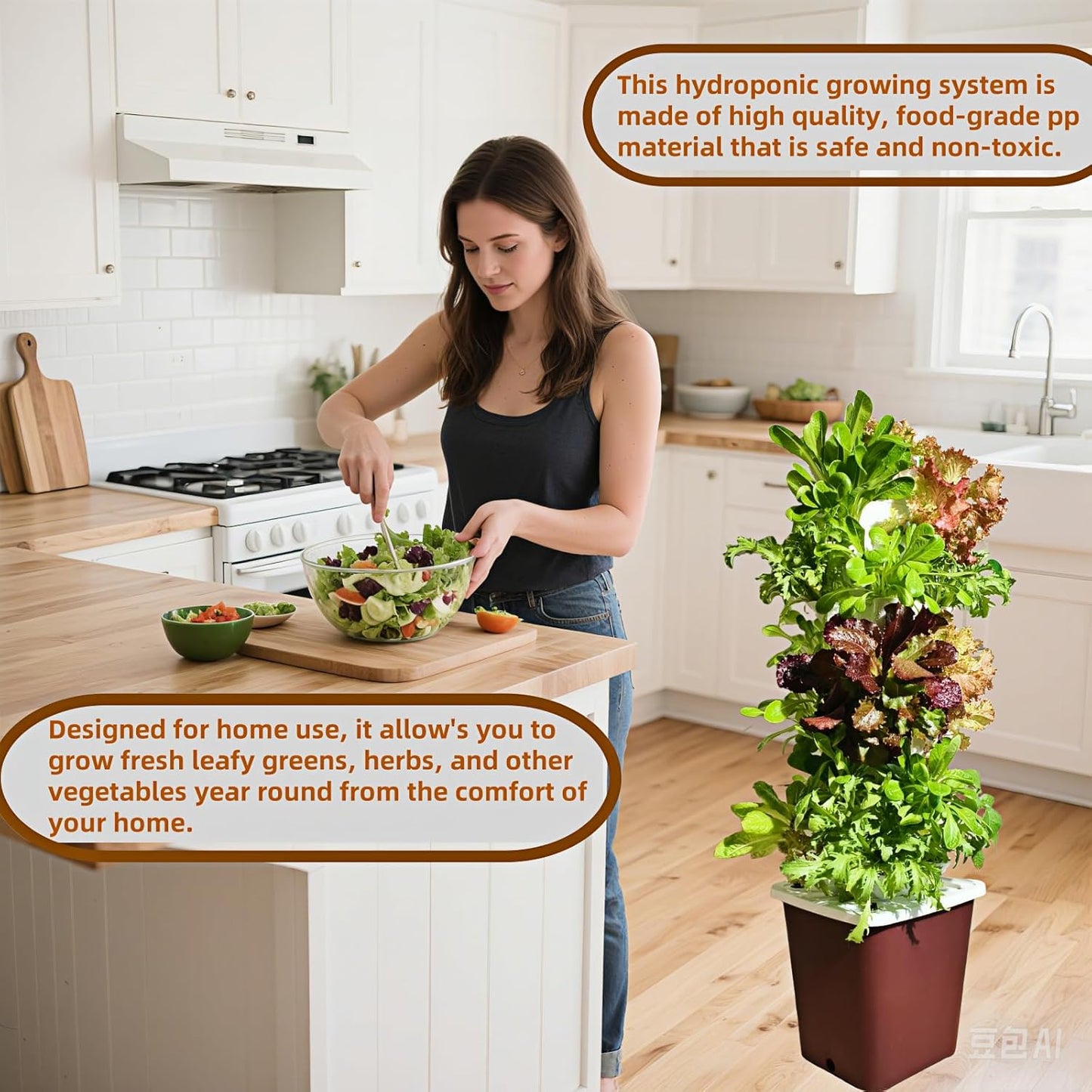 Hydroponics Growing System kit, Vertical hydroponic Garden ，Outdoor Indoor hydroponics Growing System，Lettuce Grow Tower,Pump System, Auto Timer, 30 Pods,Gardening Gift