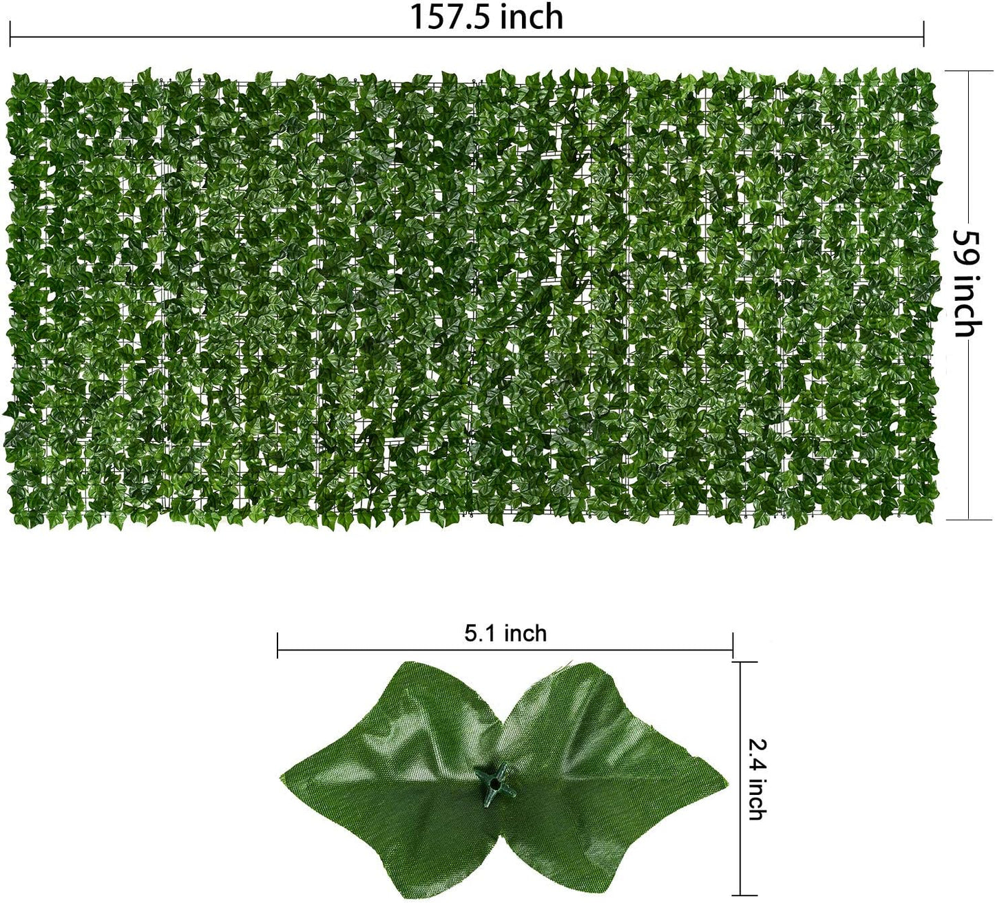 DearHouse Artificial Faux Ivy Hedge Privacy Fence Wall Screen, Leaf and Vine Decoration for Outdoor Garden Home Decor, (157.5 * 59inch)