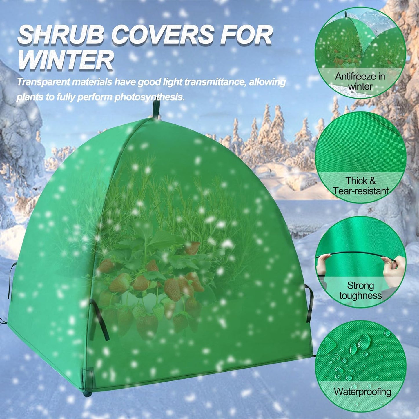 36″*36″*38″ Winter Plant Warm Covers - Raised Bed Cover, Garden Row Accelerator, Warm Tent Freeze Protection Humidity Domes for Germination, Seedling Propagation Protecting Plants from Animals 2 PCS