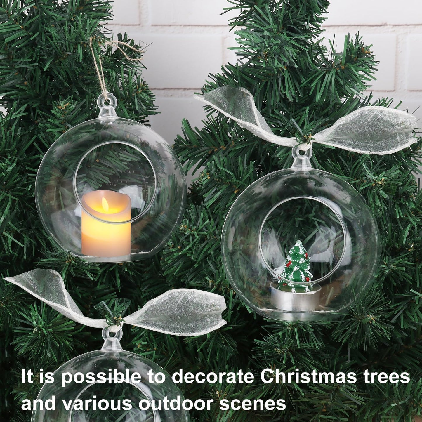 19 Pcs 4.72 Inch Hanging Tealight Candle Holder, Hanging Tealight Holder Globe for Wedding, Christmas, Party, Centerpiece Accessory and Home Decor by KUKLIPJIM.