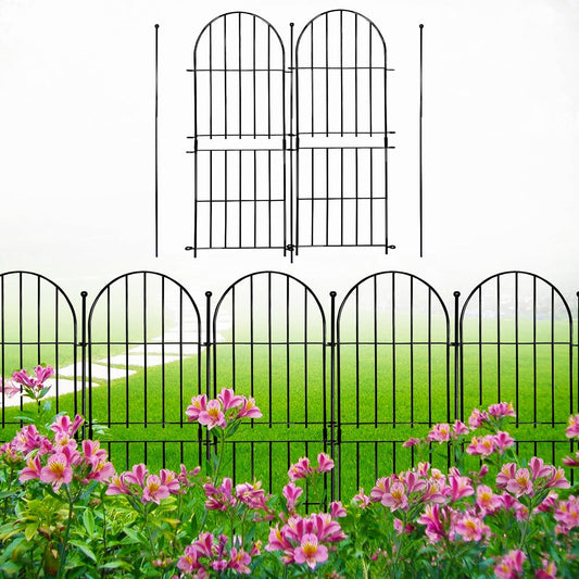 Decorative Garden Fence 31in (H) x10ft (L), 10 Pack No Dig Fence Animal Barrier for Dog, Arched Flower Bed Edging, Wire Border Panel Fencing for Yard Patio Outdoor Decor
