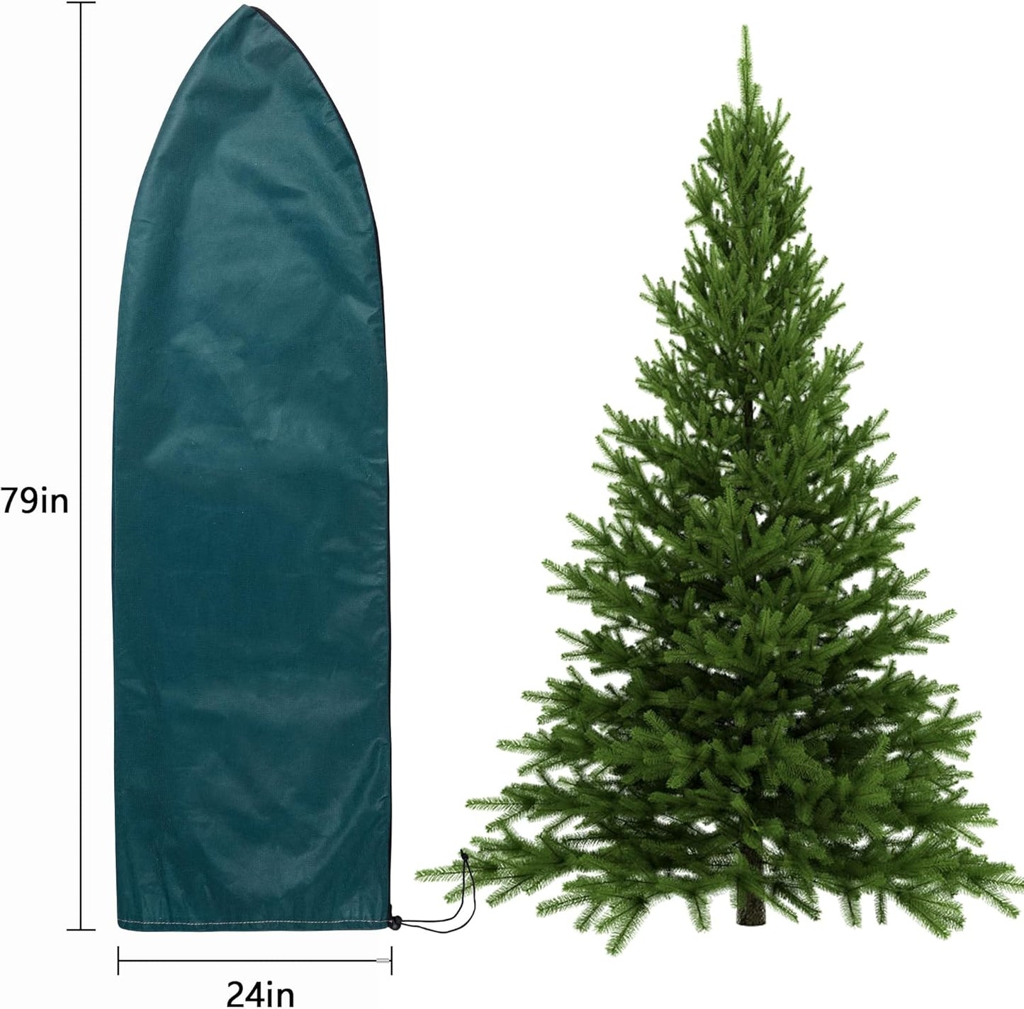 EBaokuup Zip A Tree Plant Covers Freeze Protection,79" H x 24" W Frost Blankets for Outdoor Plants,Warm Plant Protection Cover Bags for Cedars, Juniper, Cypress Trees (Medium)