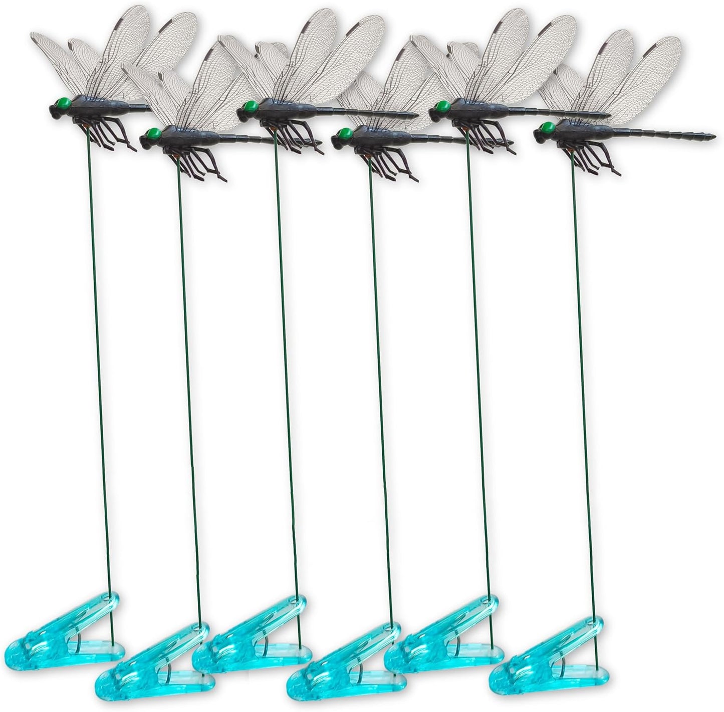 Dragonfly Clips Black Dragon Fly Hat Clip Artificial Realistic 3D Dragonflies Garden Stakes Decor for Indoor Outdoor (6 Pcs)