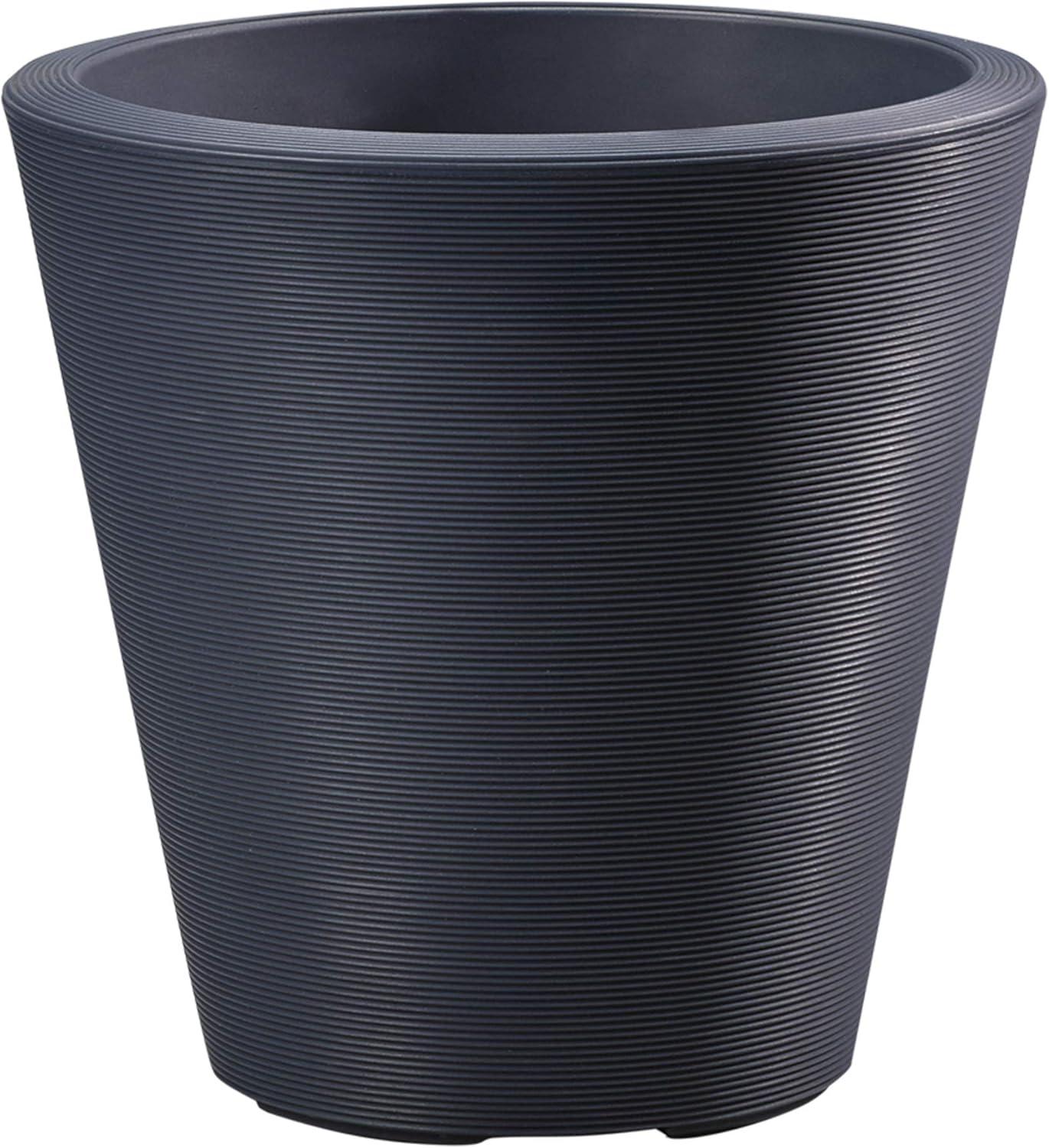 Crescent Garden Madison Planter– Weather-Resistant, Double Walled Indoor/Outdoor Plant Pot with Drain Hole – Durable All-Season Flower Container, 14" W (Midnight Blue)