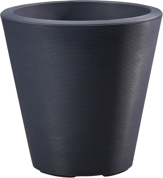 Crescent Garden Madison Planter– Weather-Resistant, Double Walled Indoor/Outdoor Plant Pot with Drain Hole – Durable All-Season Flower Container, 16" W (Midnight Blue)