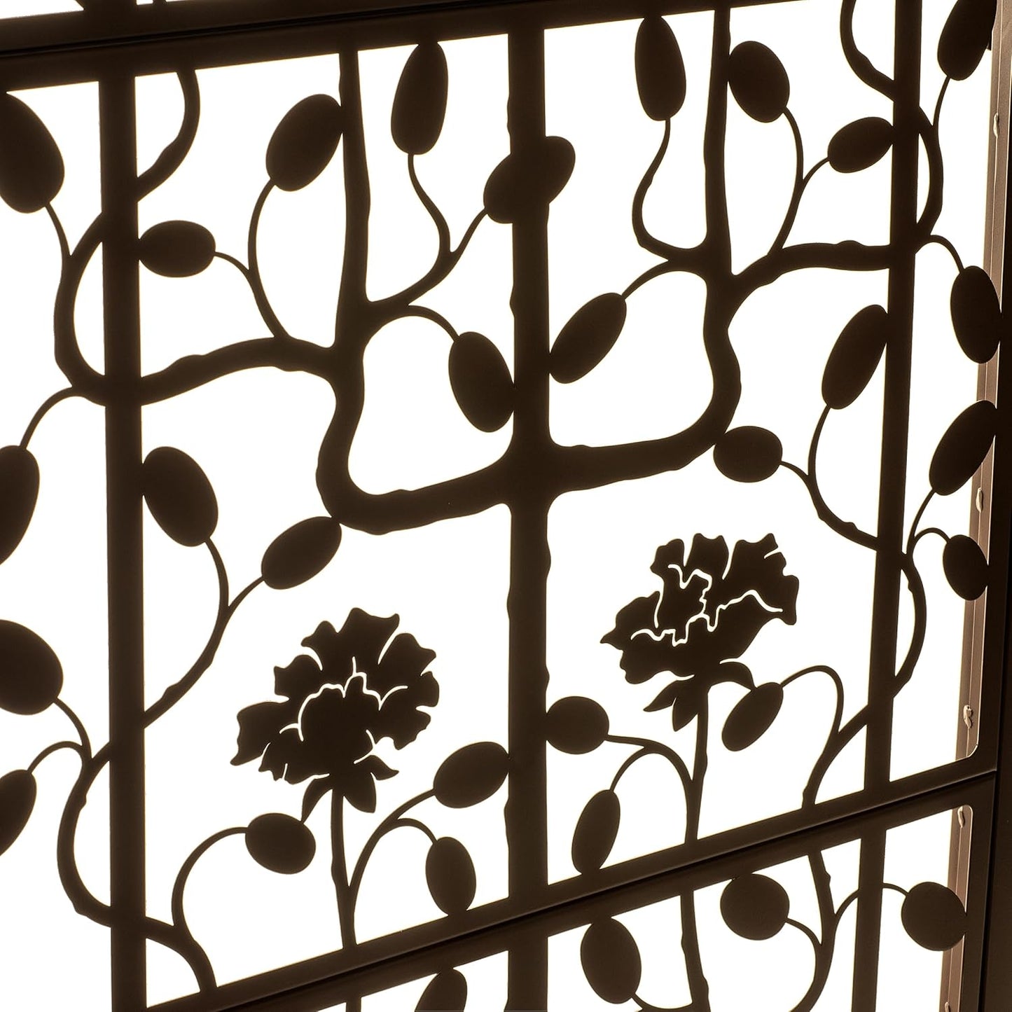 H Potter Garden Trellis Outdoor Privacy Screen Fence for Climbing Plants Patio Deck Large Heavy Duty Decorative Metal Panel for Backyard Flowers Roses Clematis Ivy Freestanding Ground Spikes